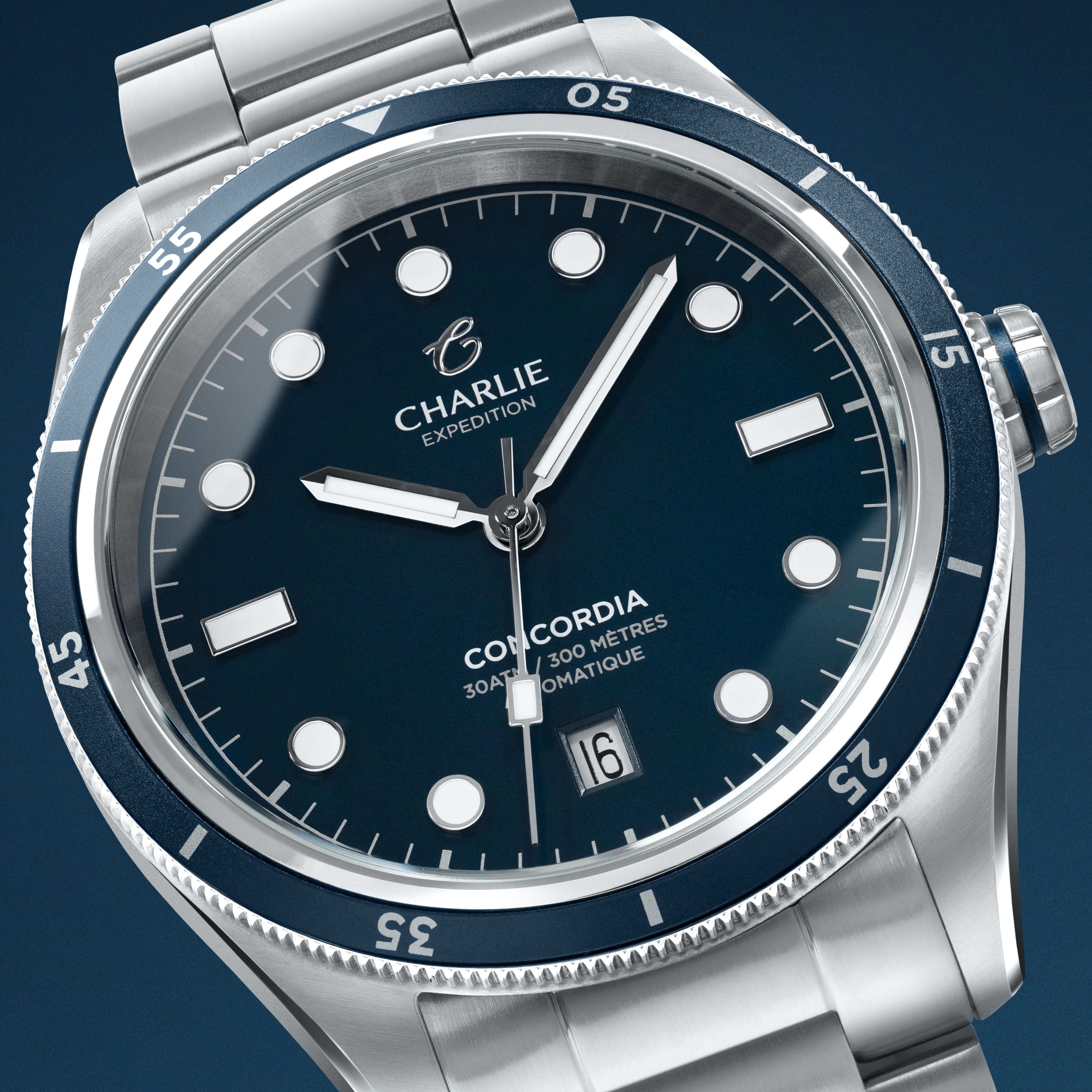CONCORDIA - Men's Swiss automatic blue water-resistant watch
