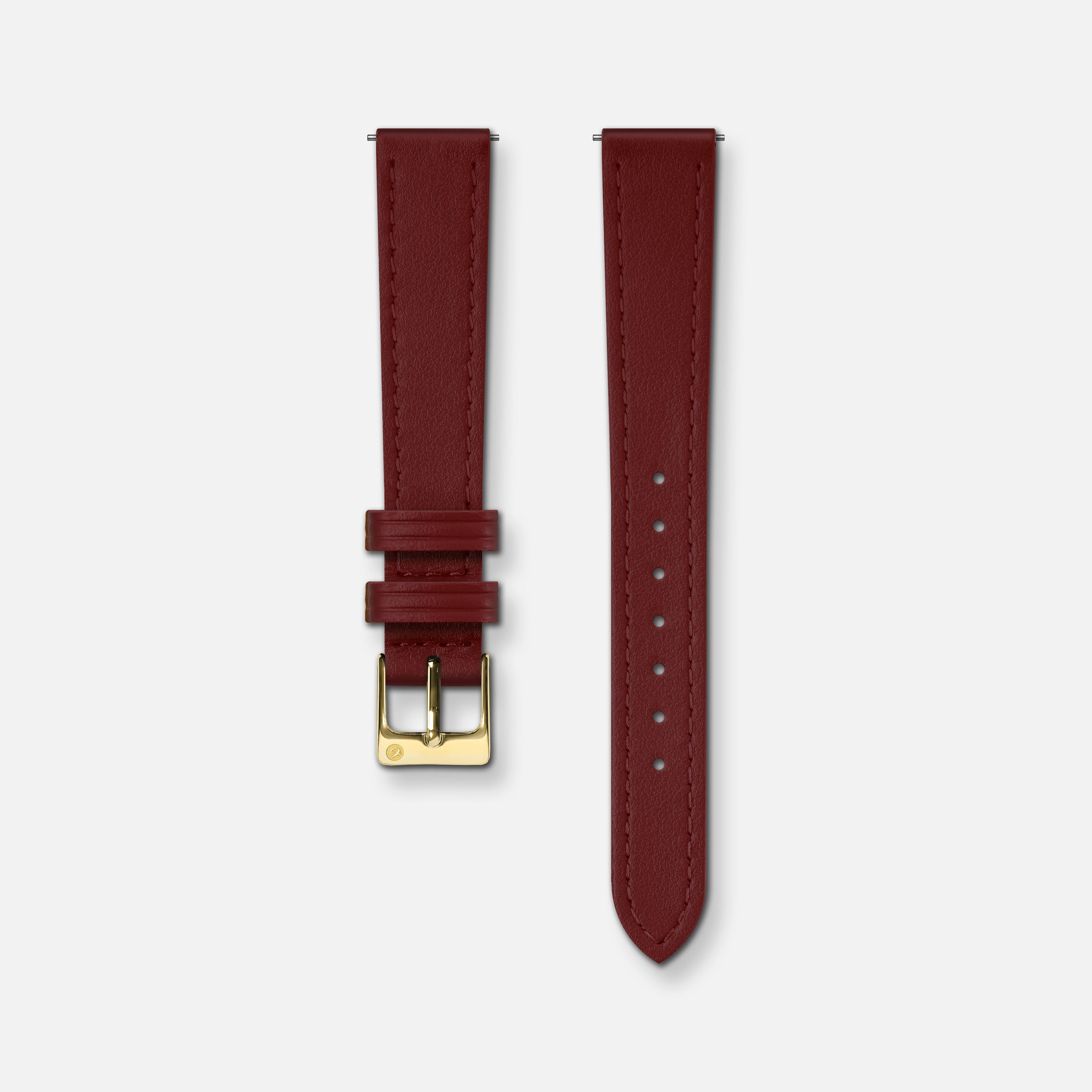 Burgundy leather strap 14mm