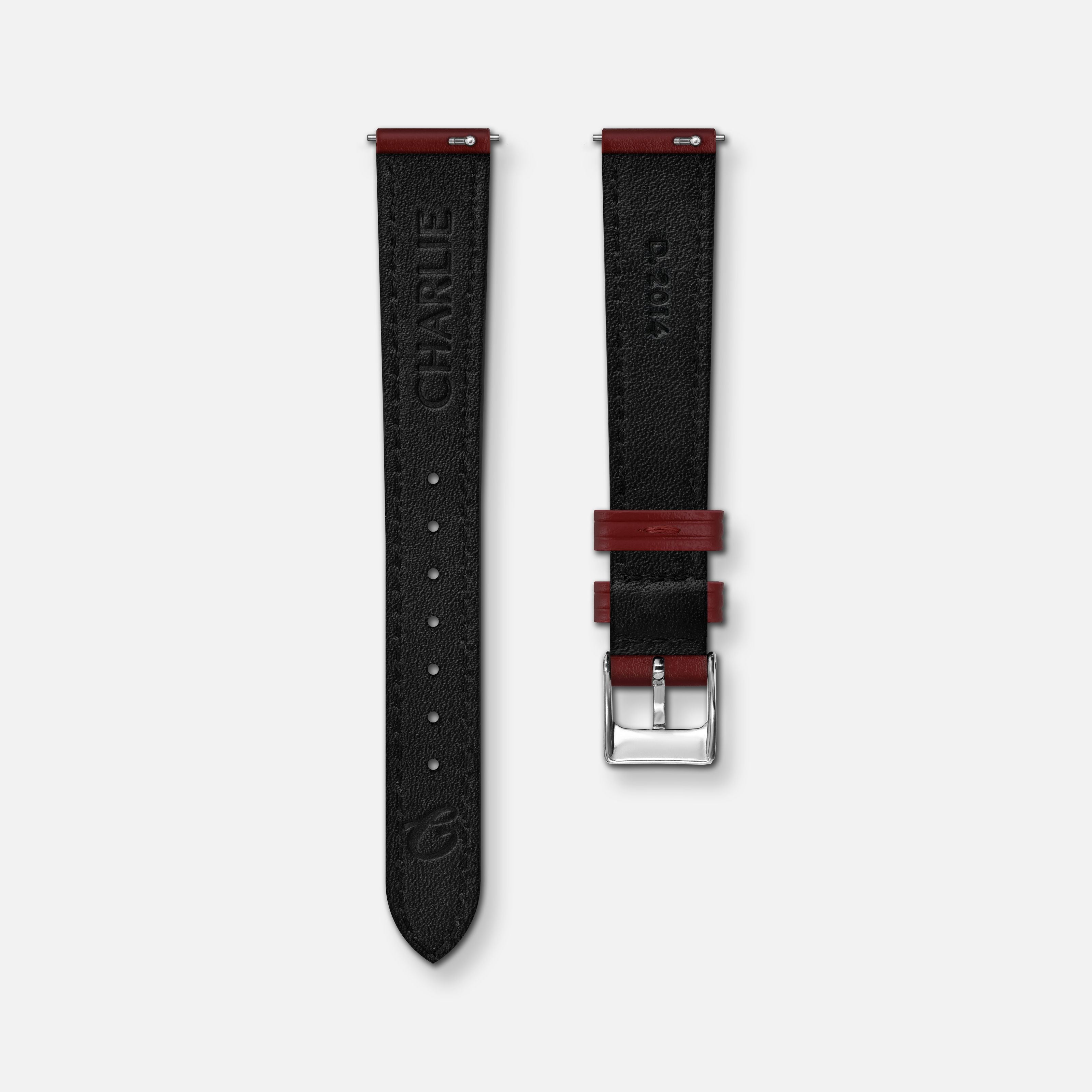 Burgundy leather strap 14mm