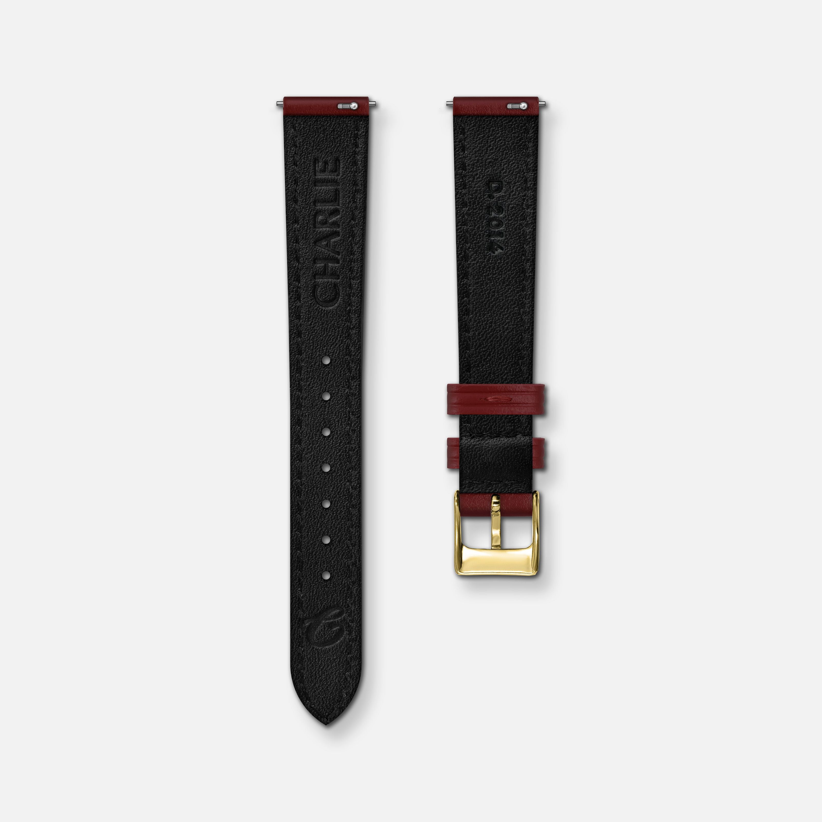 Burgundy leather strap 14mm