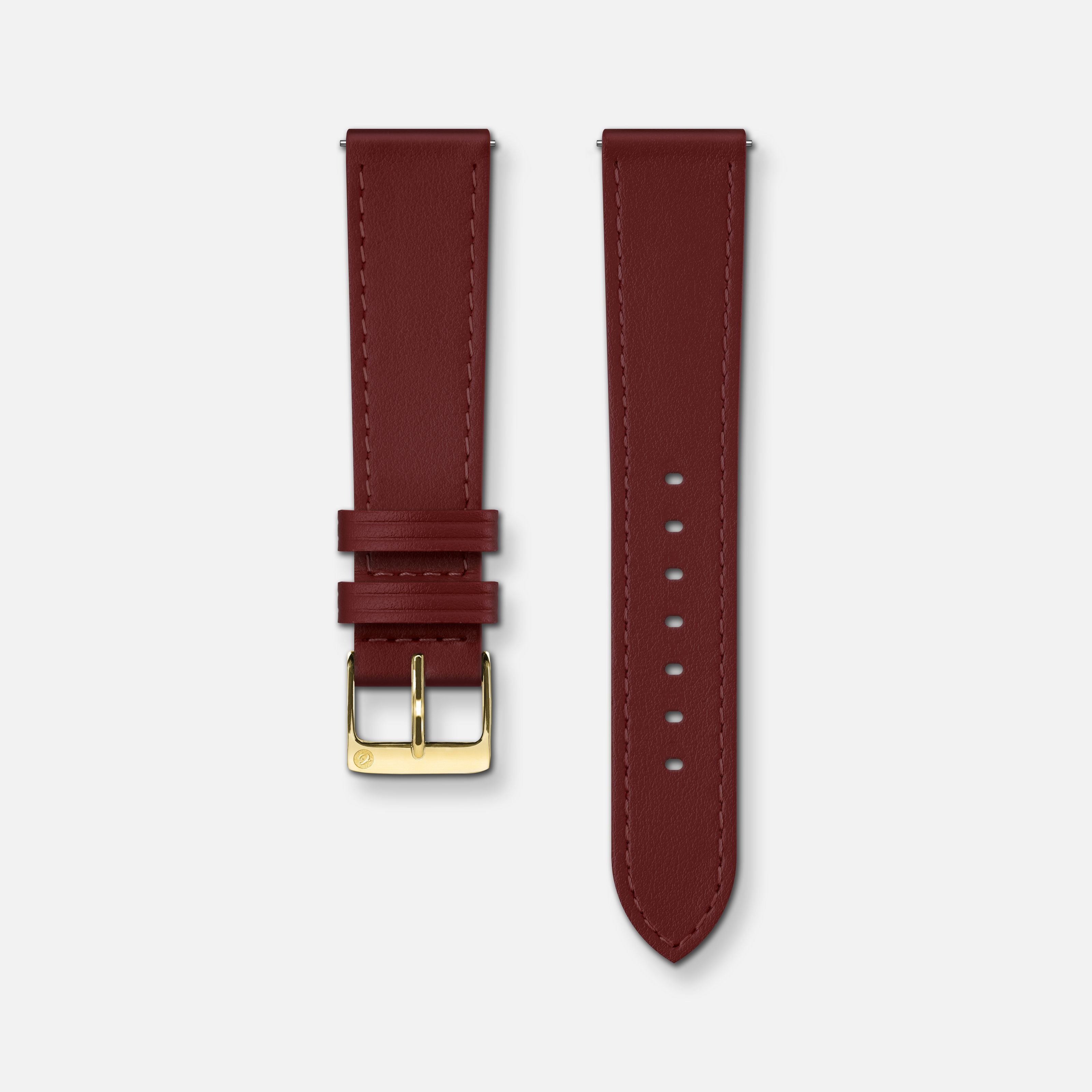 Burgundy leather strap 18mm