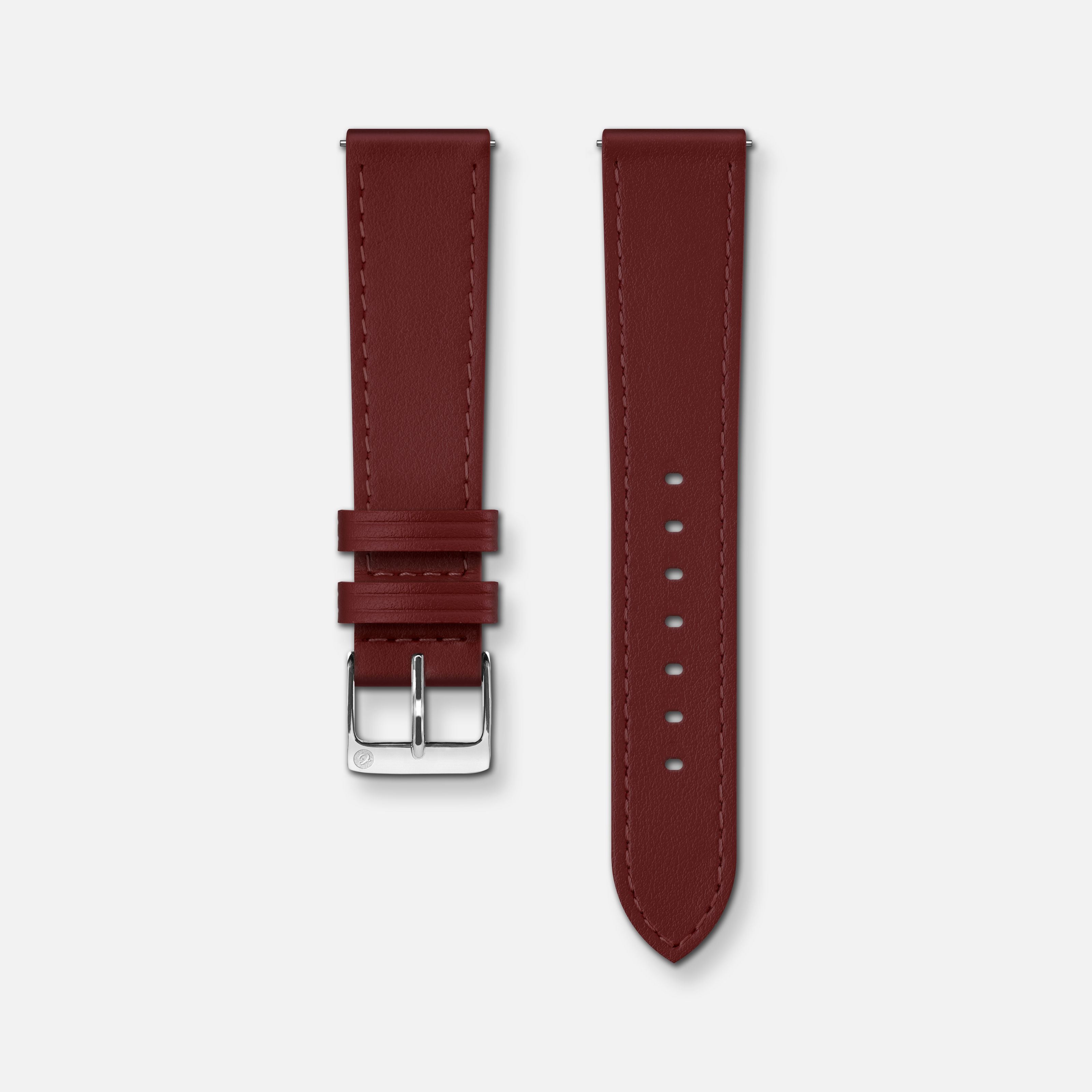 Burgundy leather strap 18mm