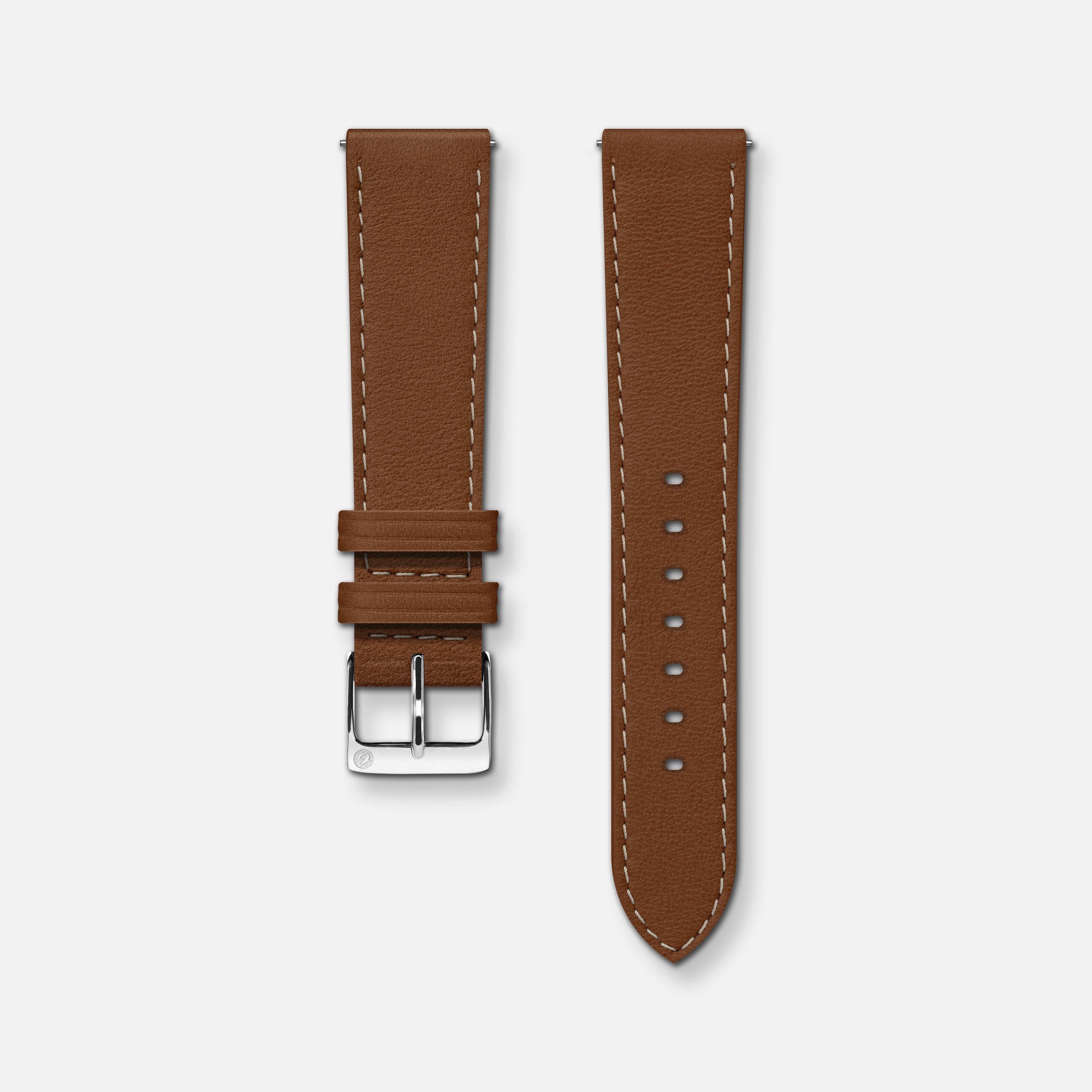 Brown leather strap 18mm