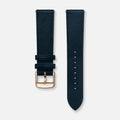 Bracelet cuir saffiano bleu 20mm Bracelets de montres CHARLIE Doré