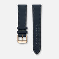 Bracelet cuir bleu 20mm Bracelets de montres CHARLIE Or rose