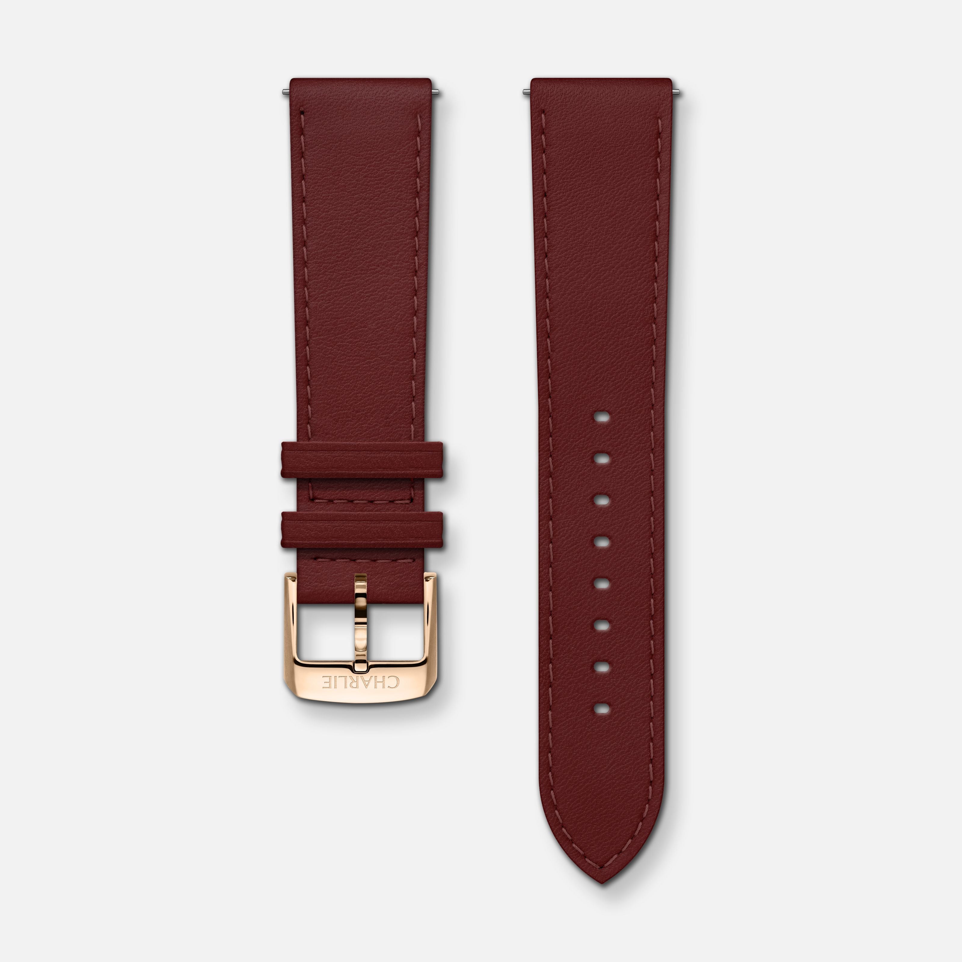 Bracelet cuir bordeaux 20mm