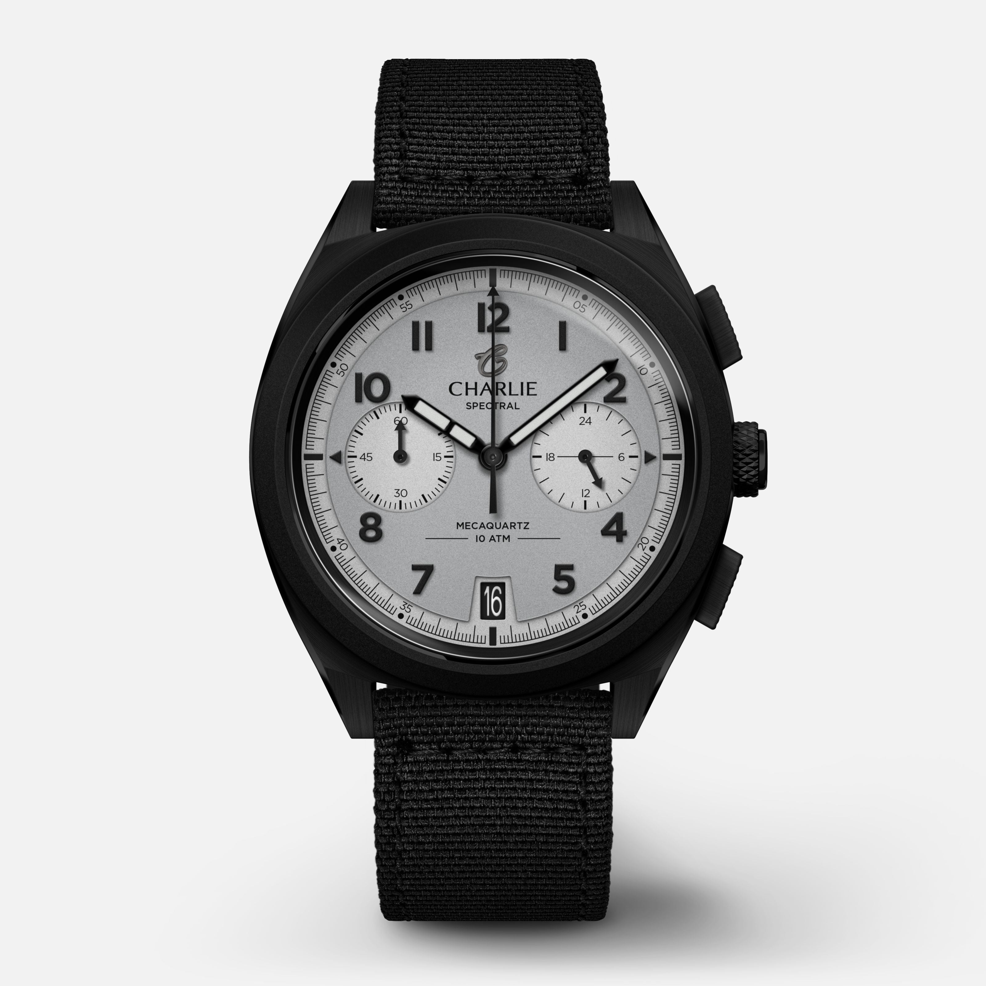 GRX - Mecaquartz Chronographe - Spectral Montres CHARLIE Nylon noir