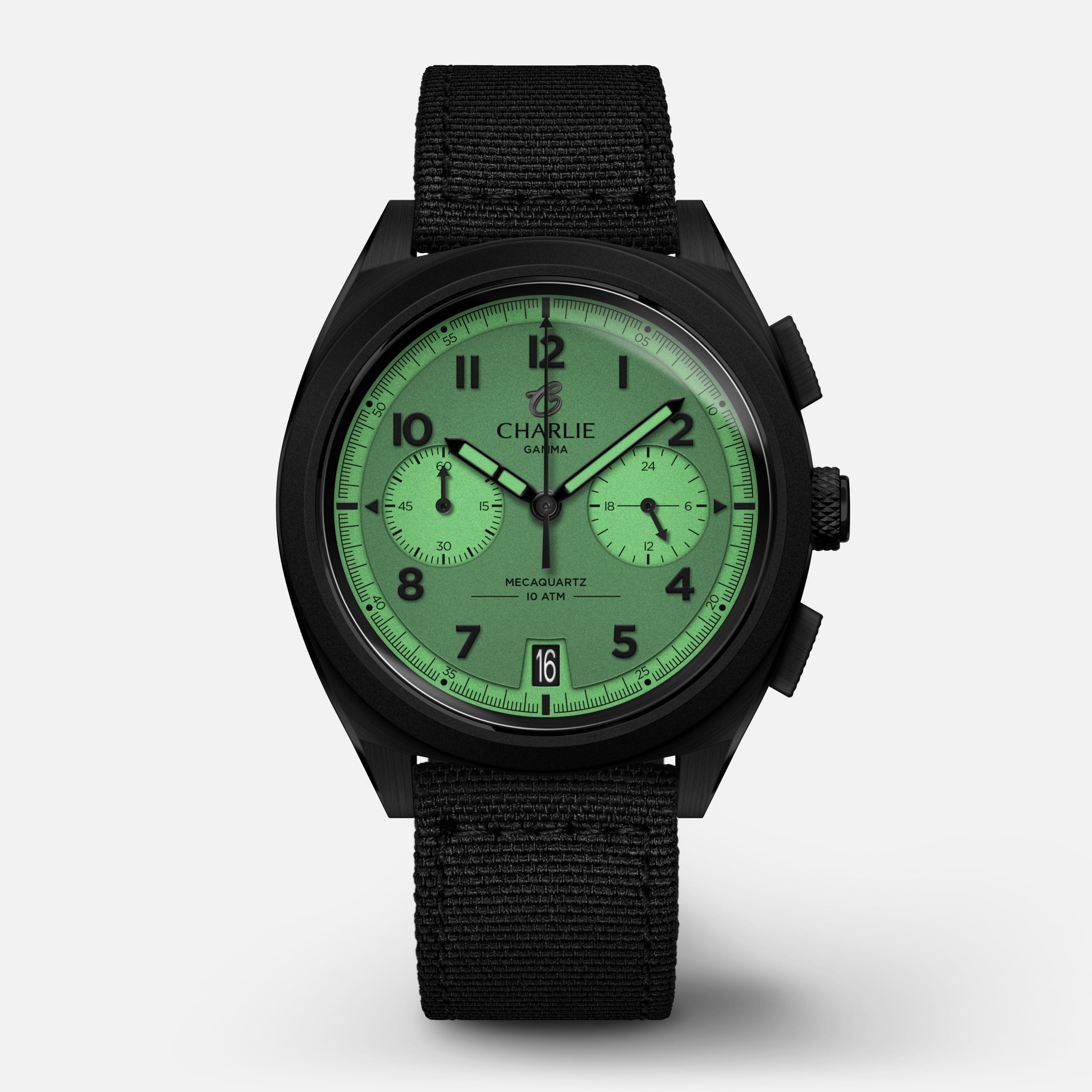 GRX - Mecaquartz Chronographe - Gamma Montres CHARLIE Nylon noir