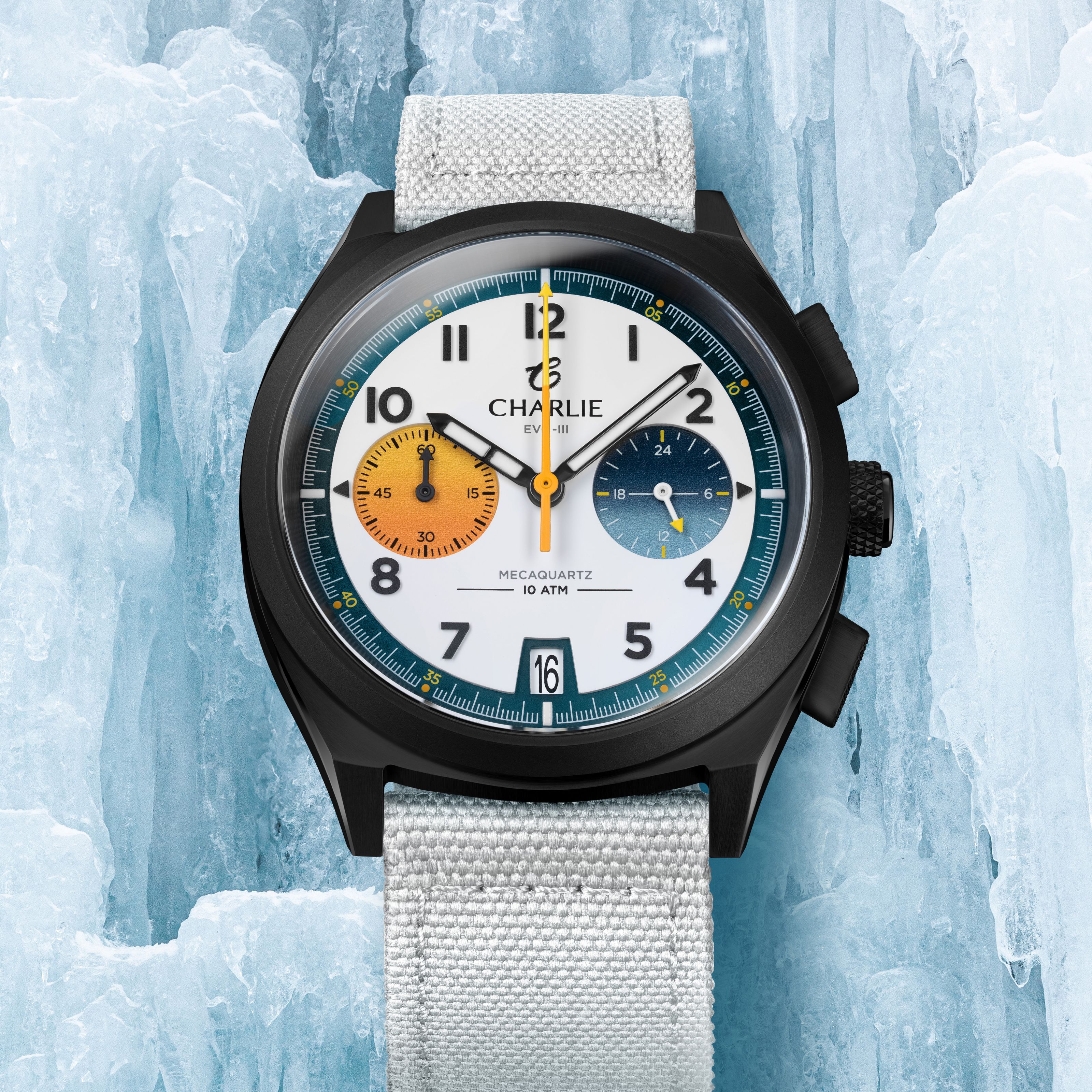 Black crocograin leather strap 18mm | Charlie Paris