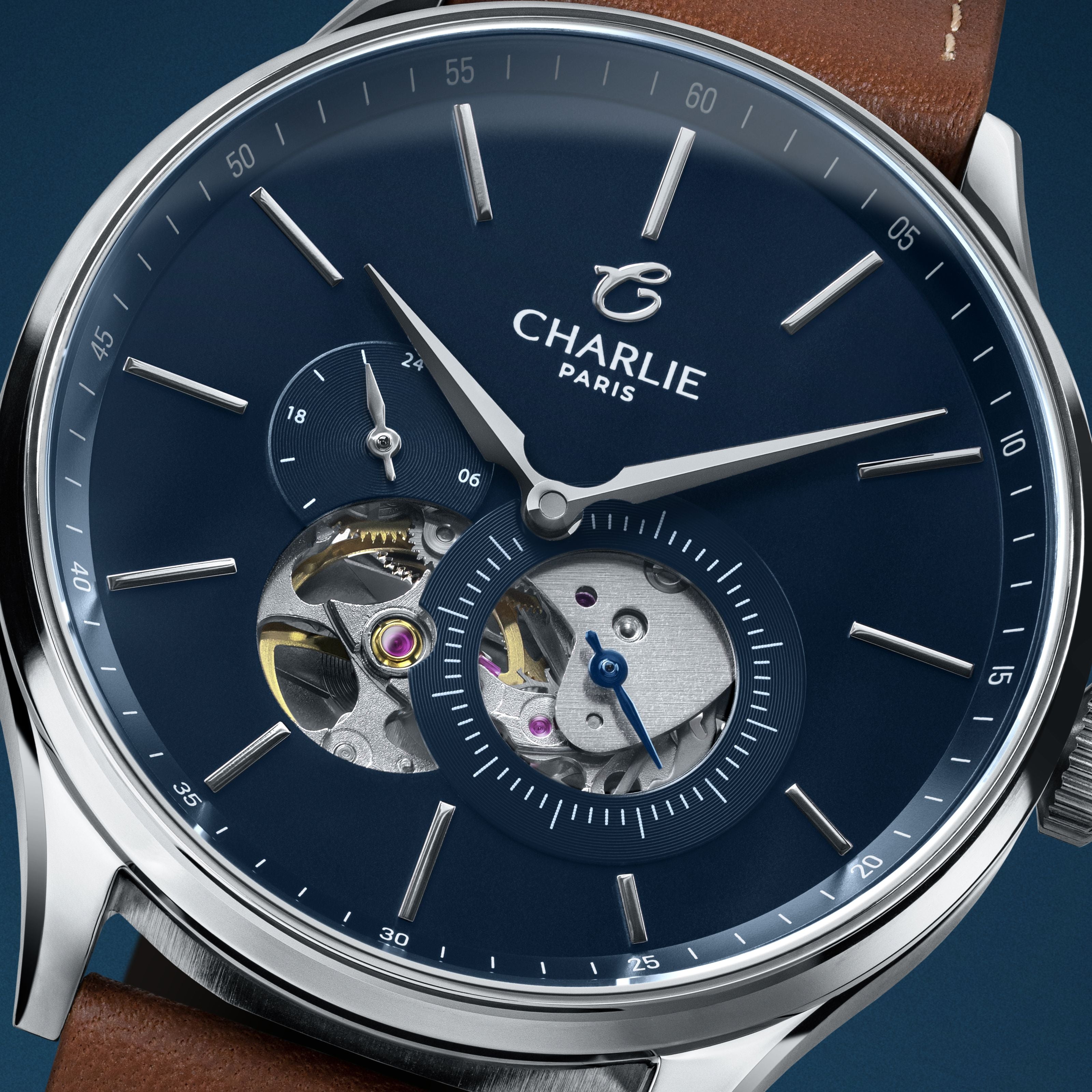 INITIAL - Offenes Herz - Blau