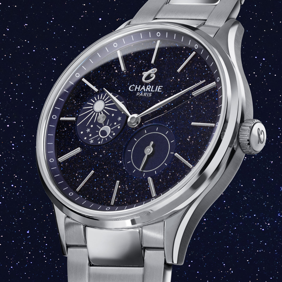 Montre automatique acier cadran aventurine