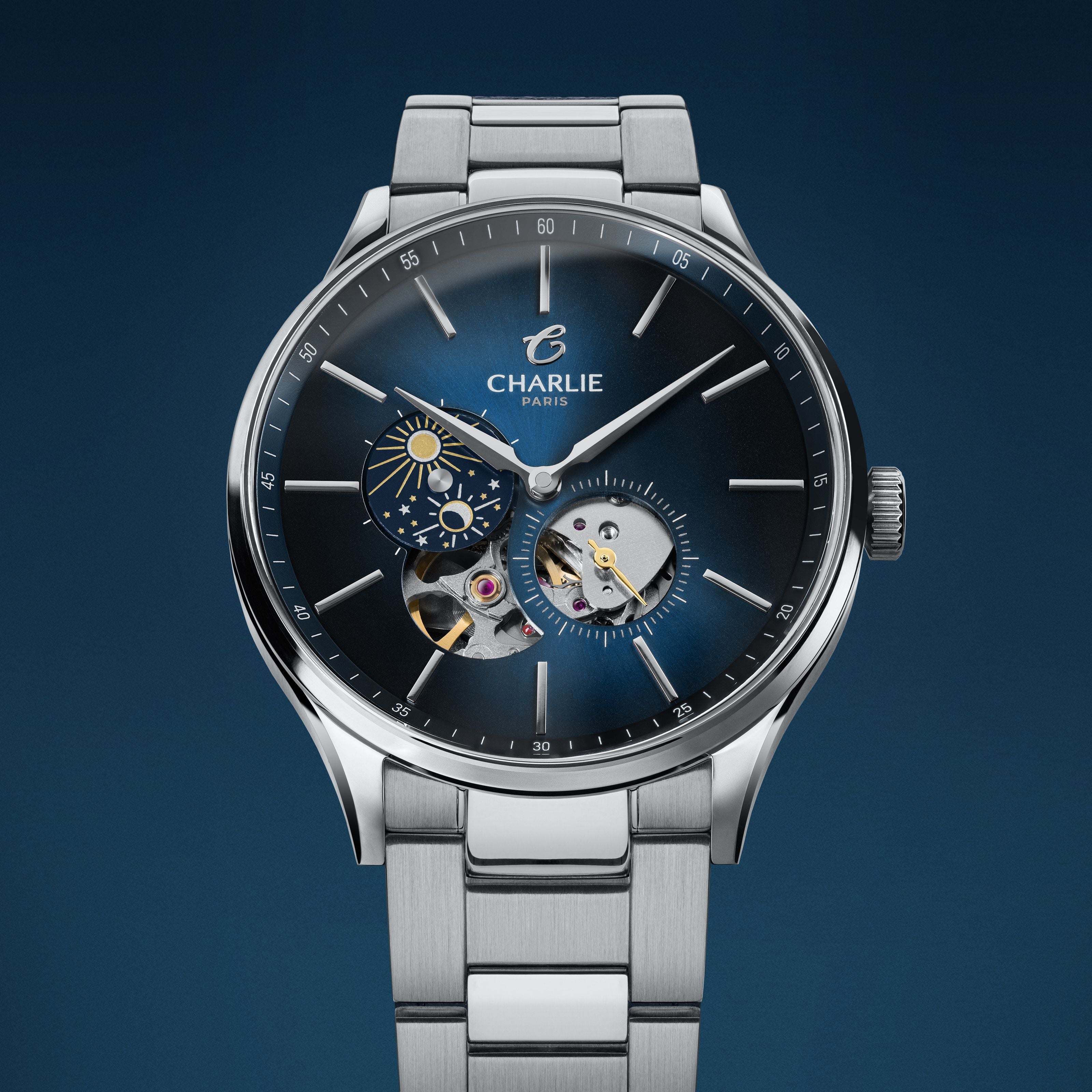 INITIAL - Cœur Ouvert Jour/Nuit - Bleu