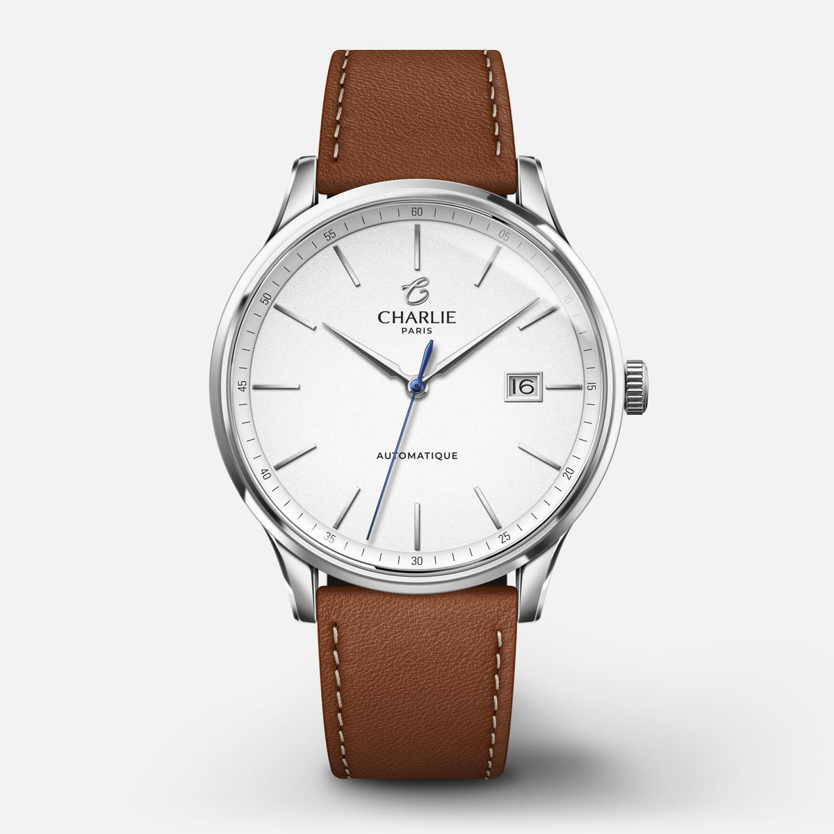 INITIAL - Men's slim automatic watch, white - 40mm steel - Modern and ...