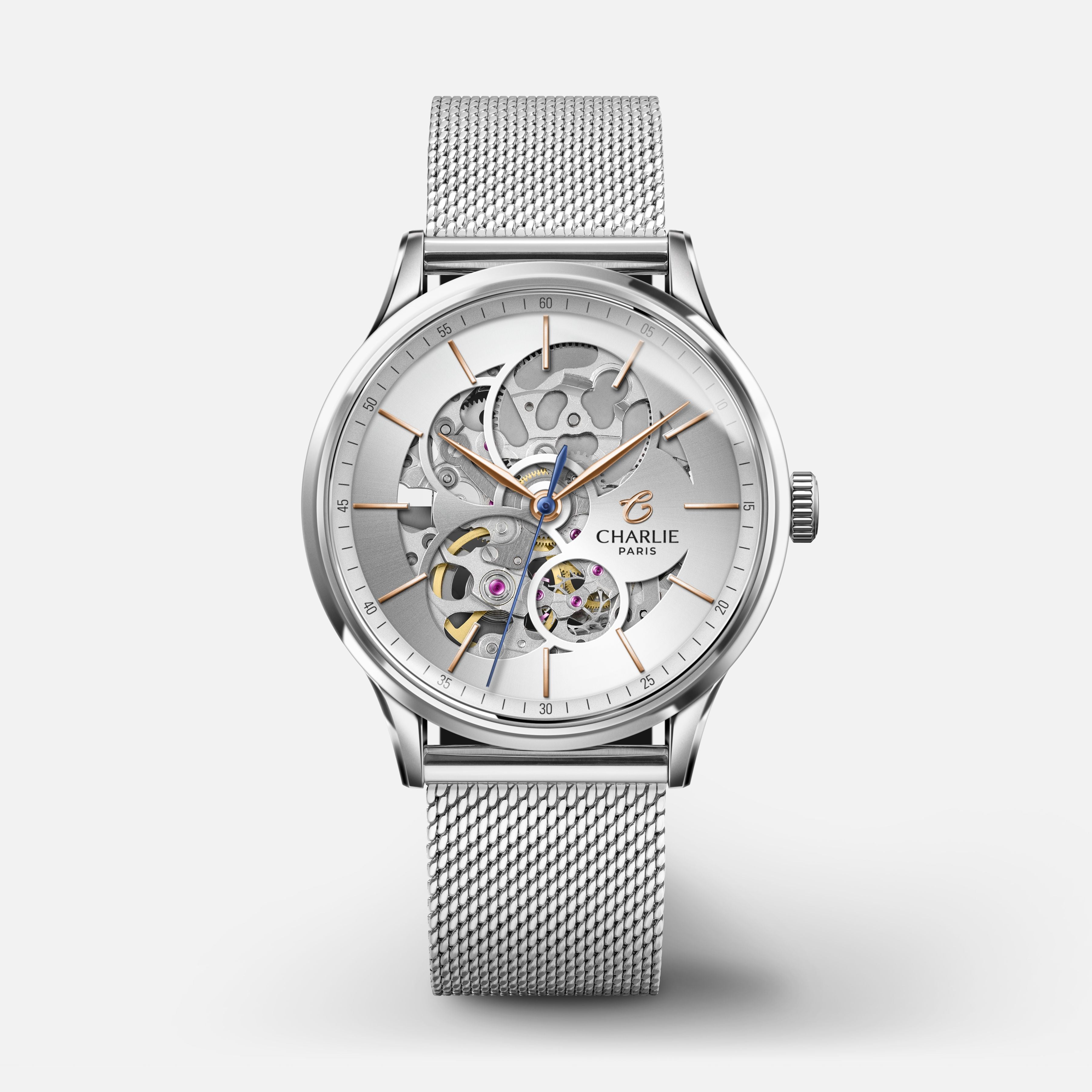INITIAL - Women's automatic watch skeleton - White dial - 36mm