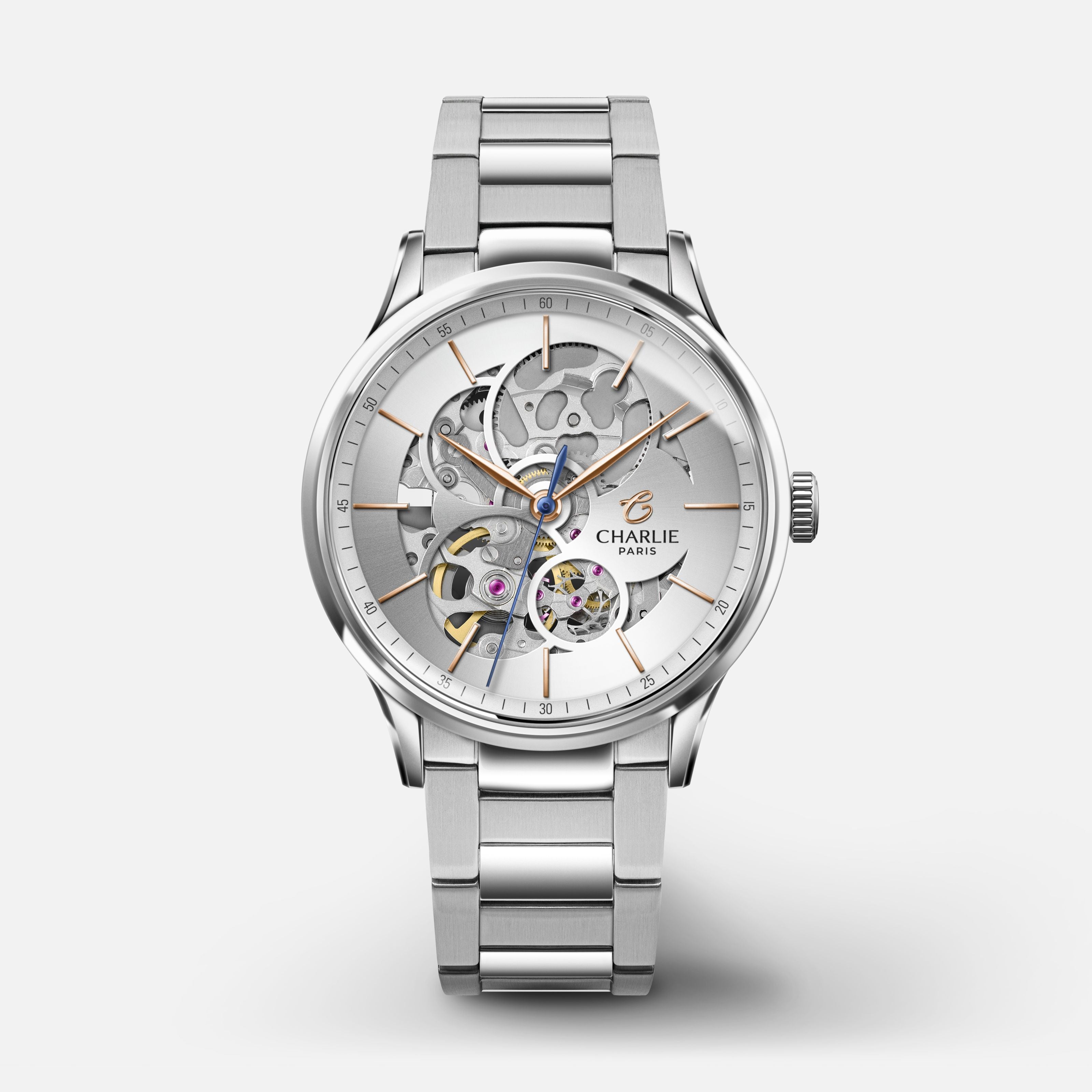 INITIAL - Women's automatic watch skeleton - White dial - 36mm