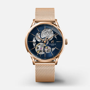 <tc>INITIAL</tc> 36 - Durchbrochenes Muster - Roségold/Blau