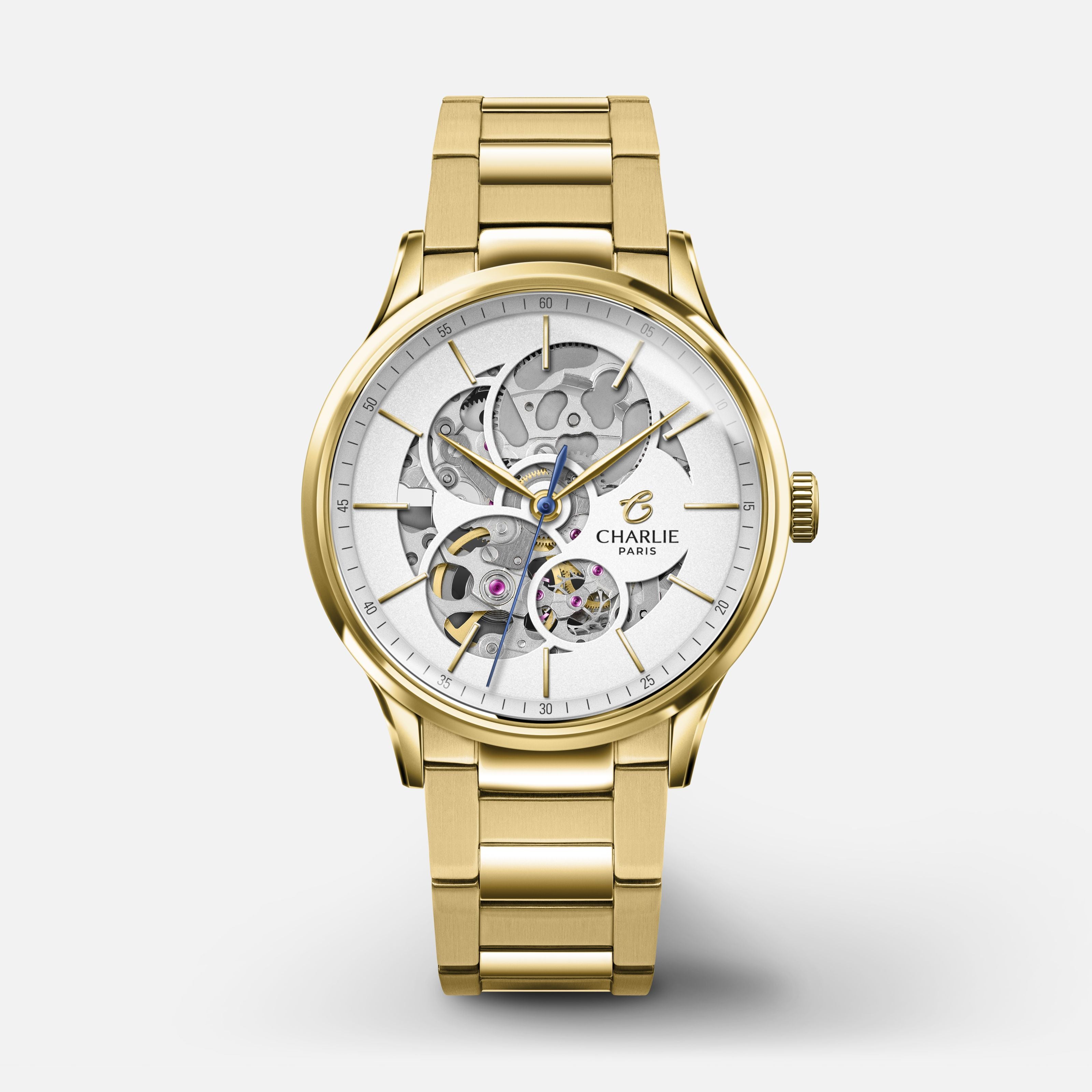 オリエント チャーリーです INITIAL - Automatic women's watch skeleton - White dial - Gold 36