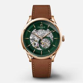 <tc>INITIAL</tc> - <tc>Skeleton</tc> - Green &  Rose gold