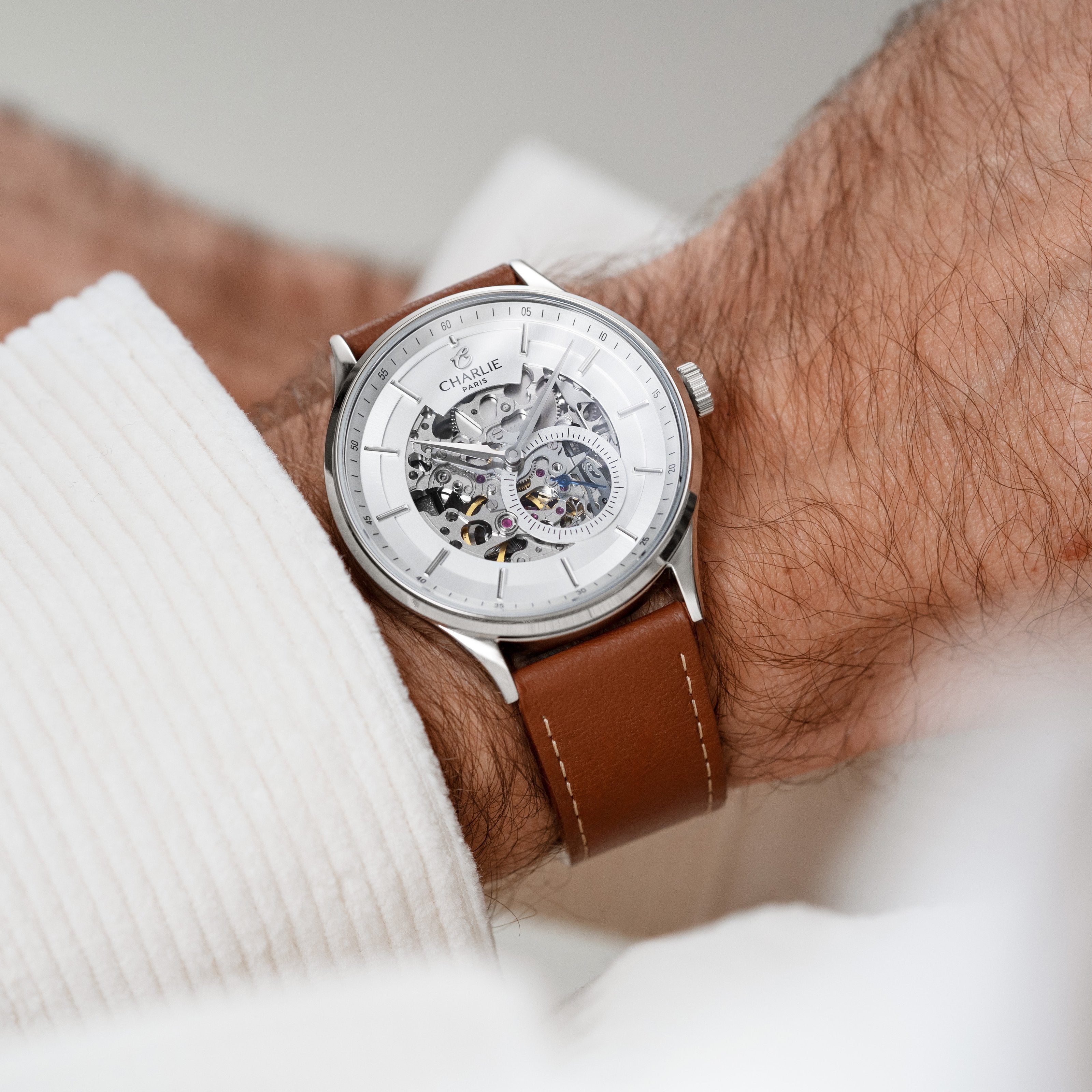 INITIAL - Automatique Squelette - Blanc Montres CHARLIE