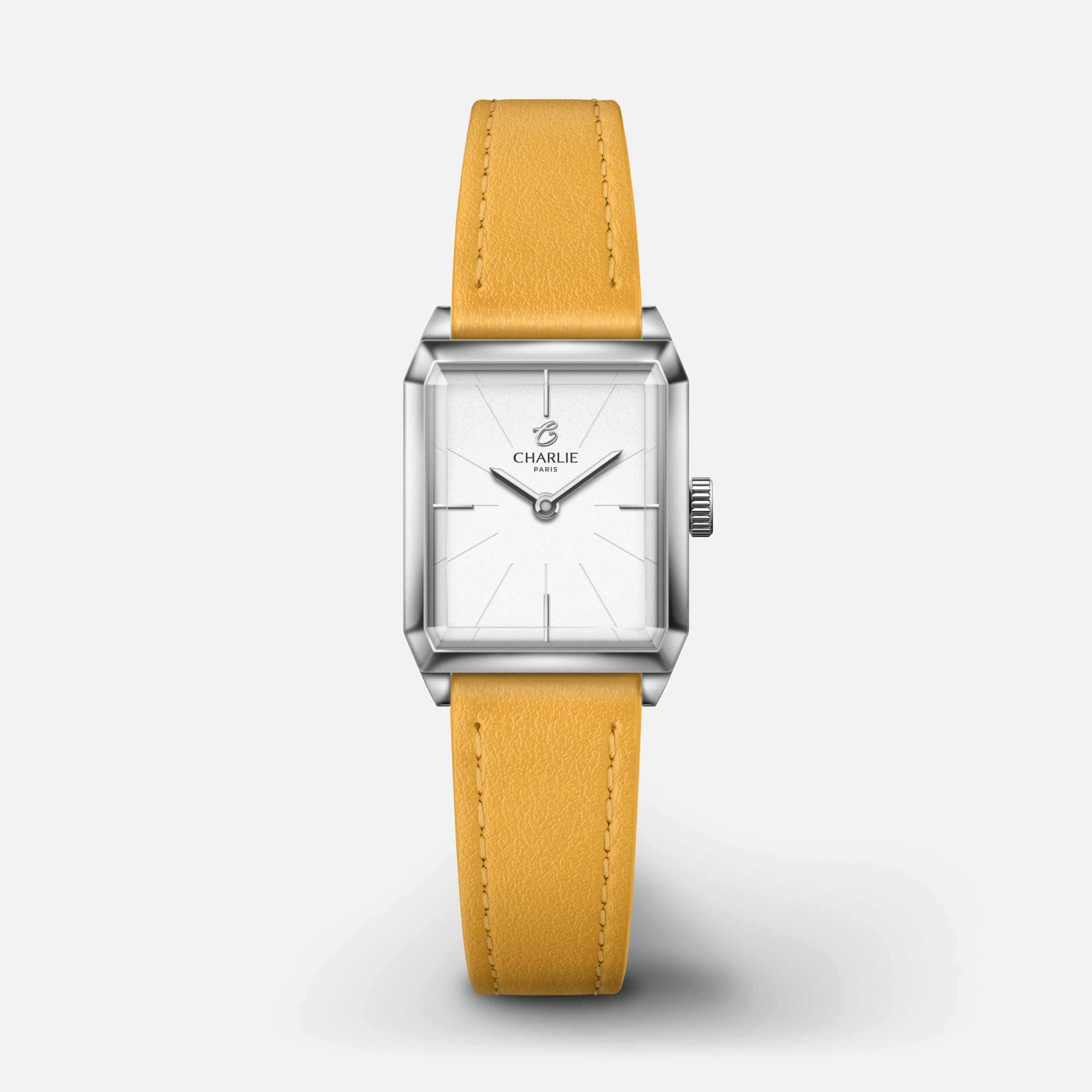 MONCEAU - Quartz - Acier Montres CHARLIE Cuir jaune toscan