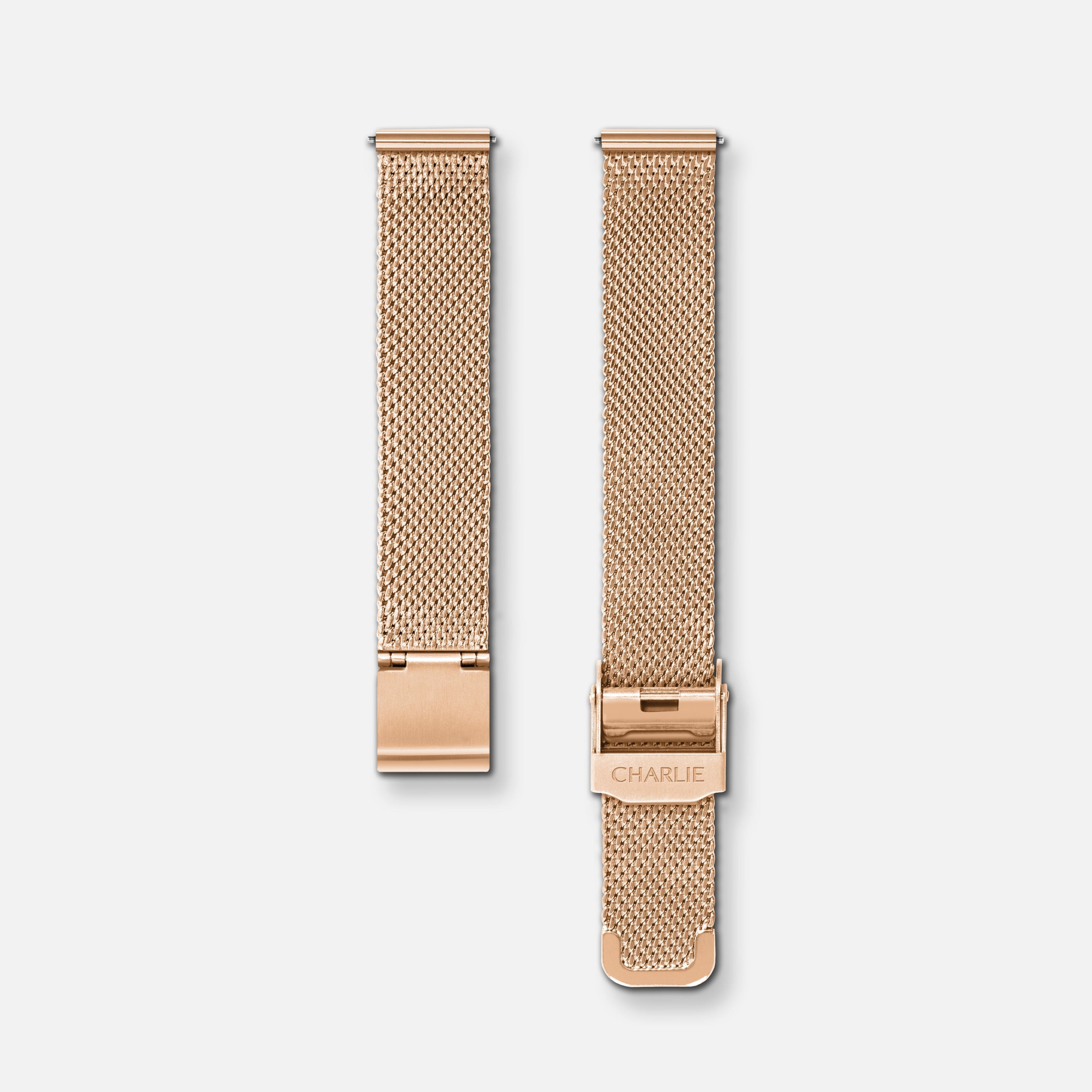 Pink gold Milanese link watchband 14mm