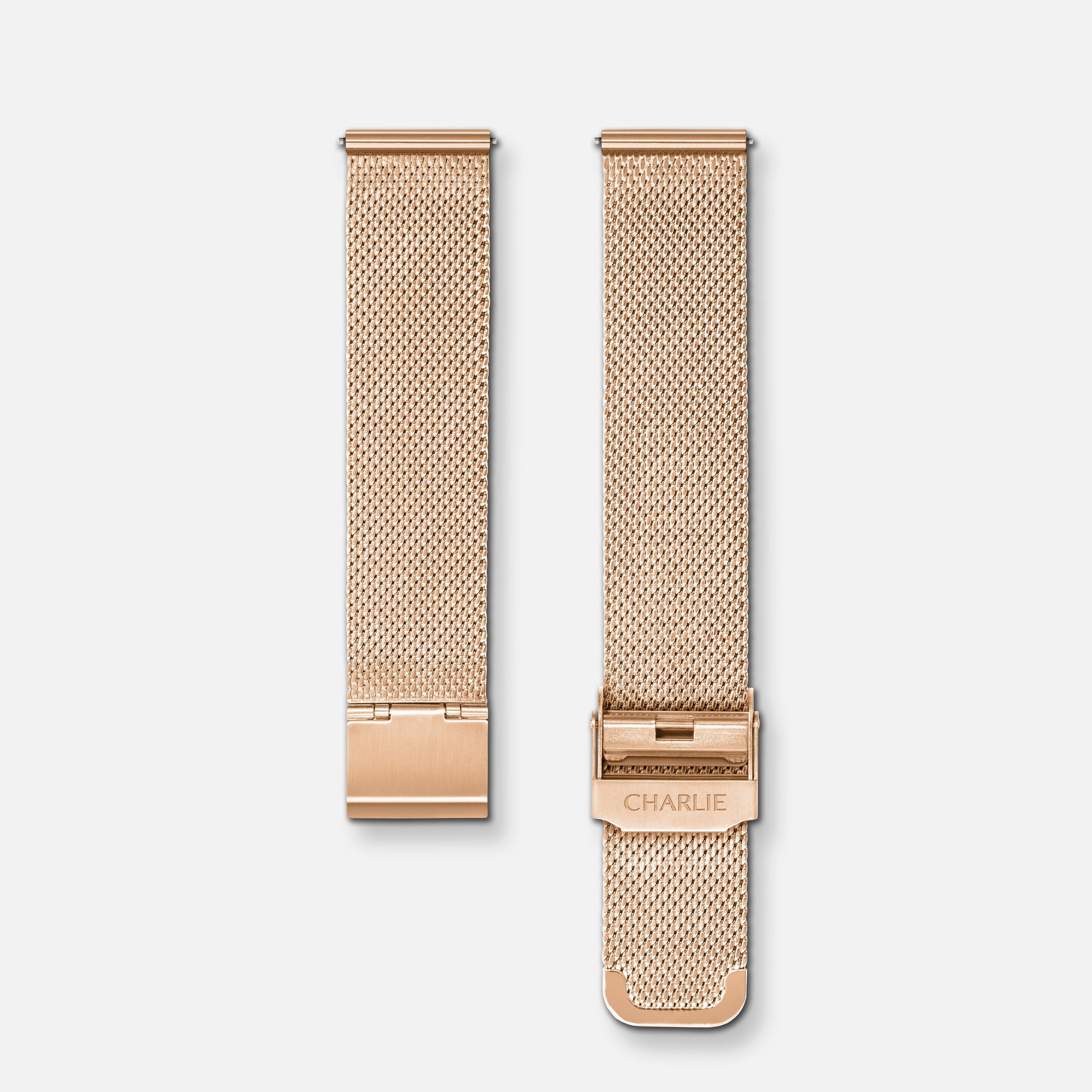 Rose gold Milanese link watchband 18mm