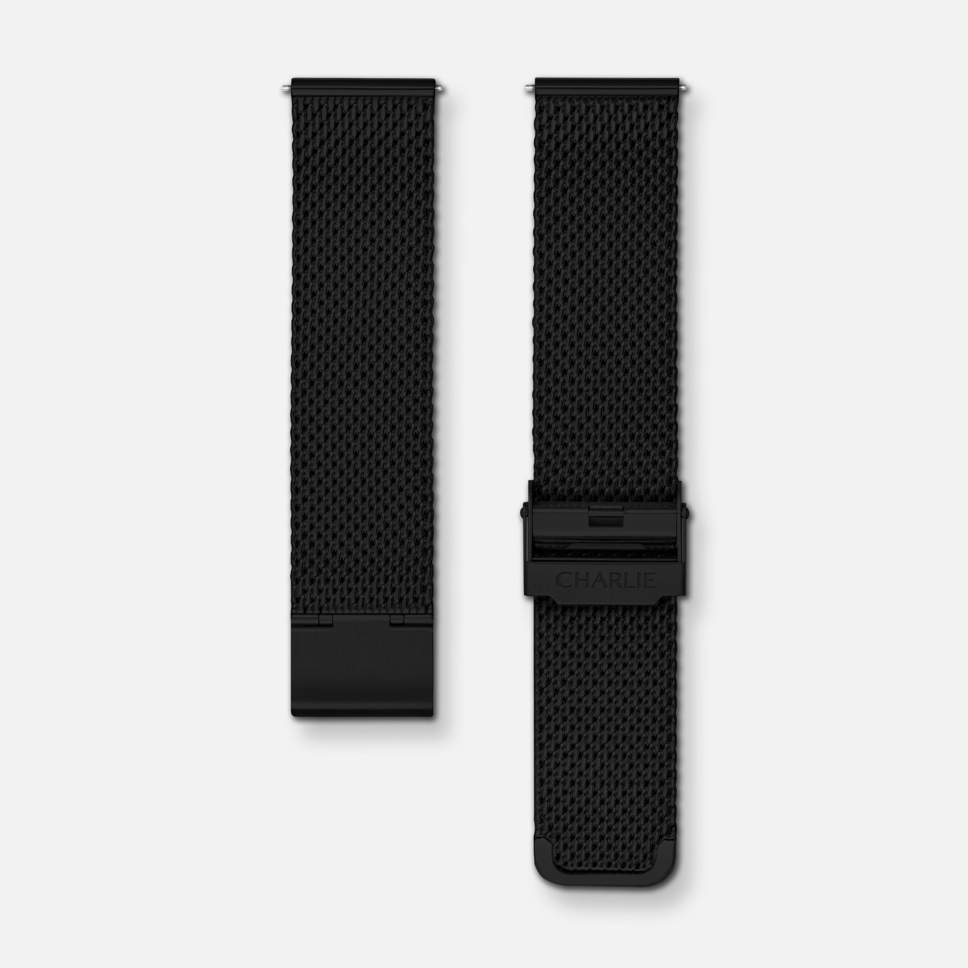 Armband aus schwarzem Milanaisegeflecht 20mm