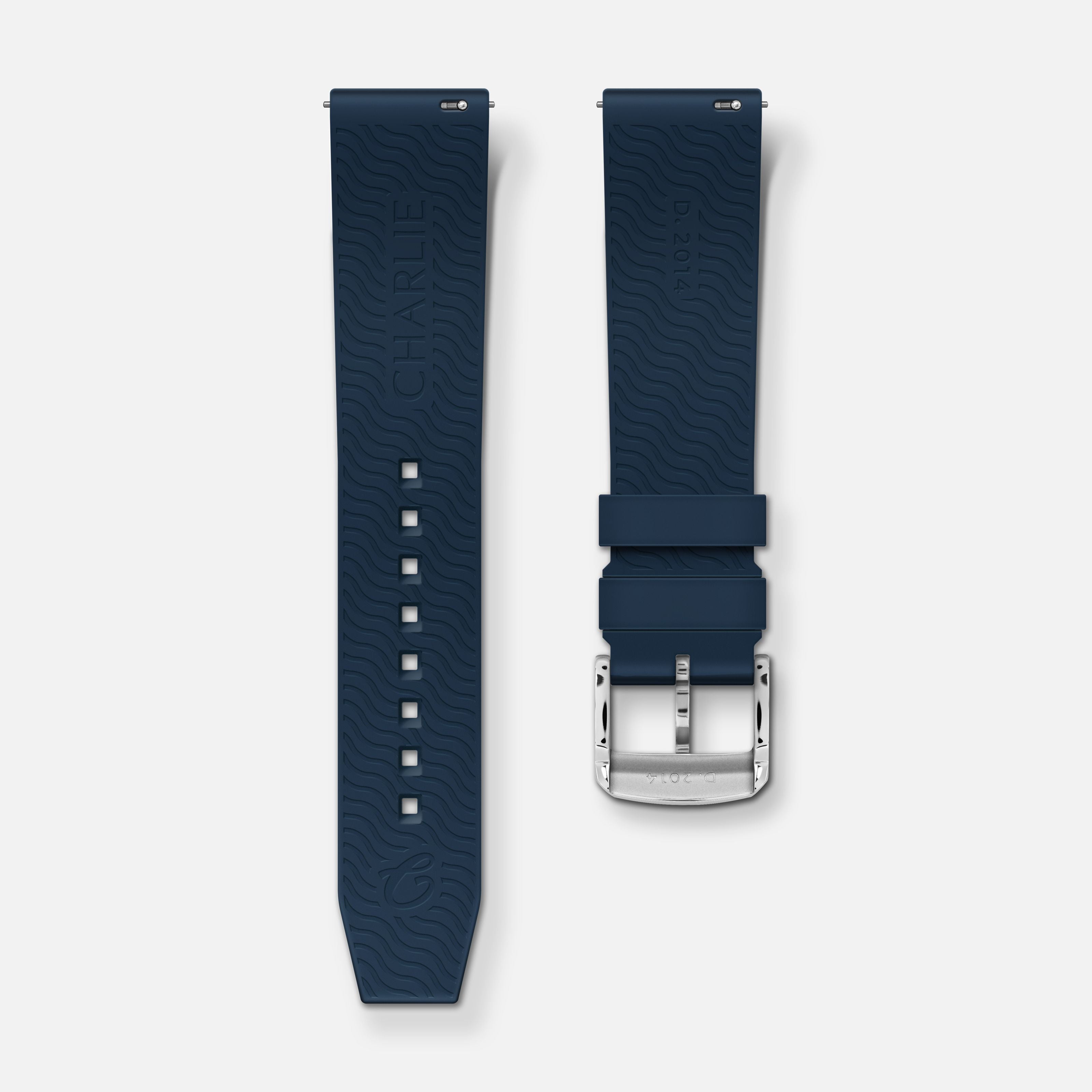 Blue rubber strap 20mm