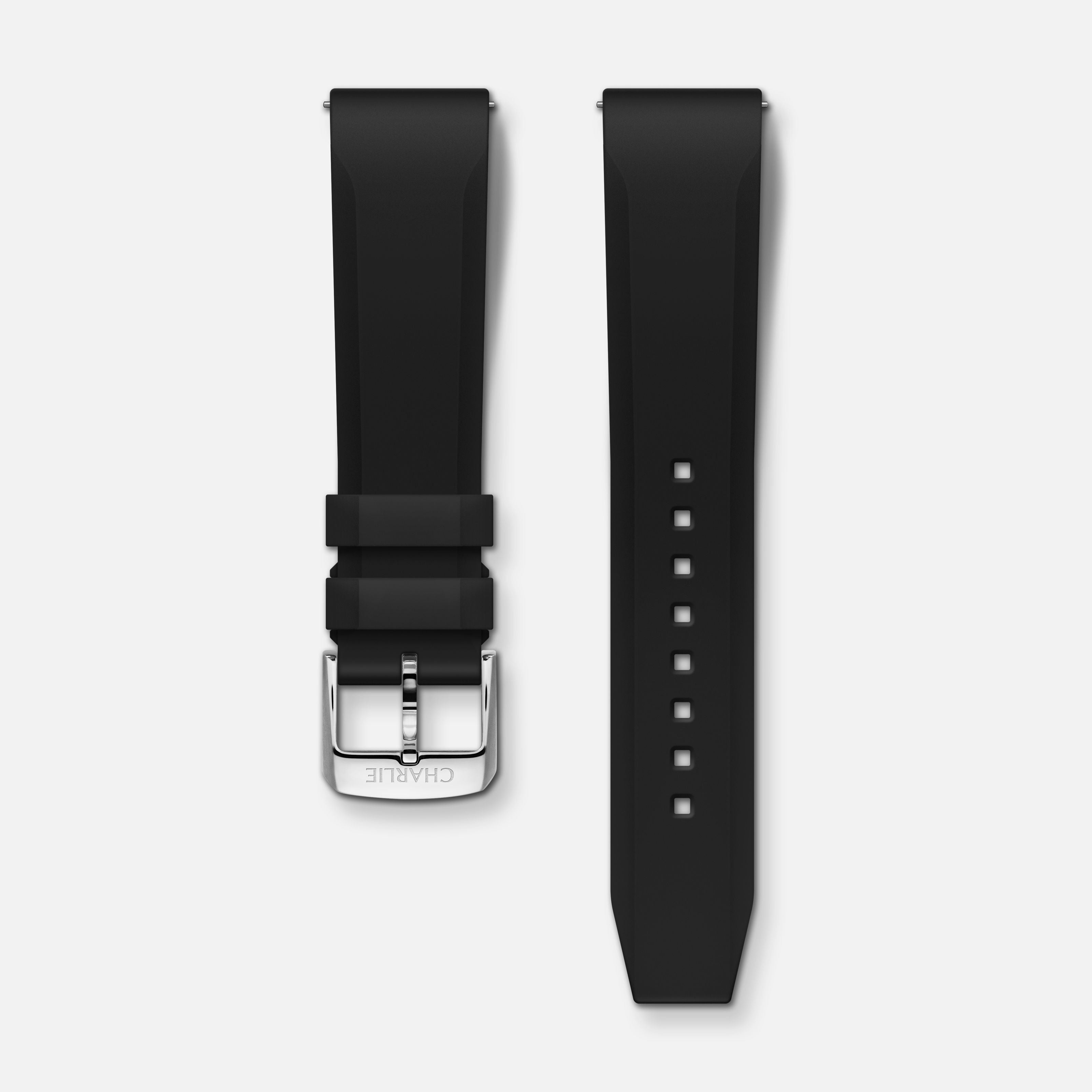 Black rubber strap 20mm