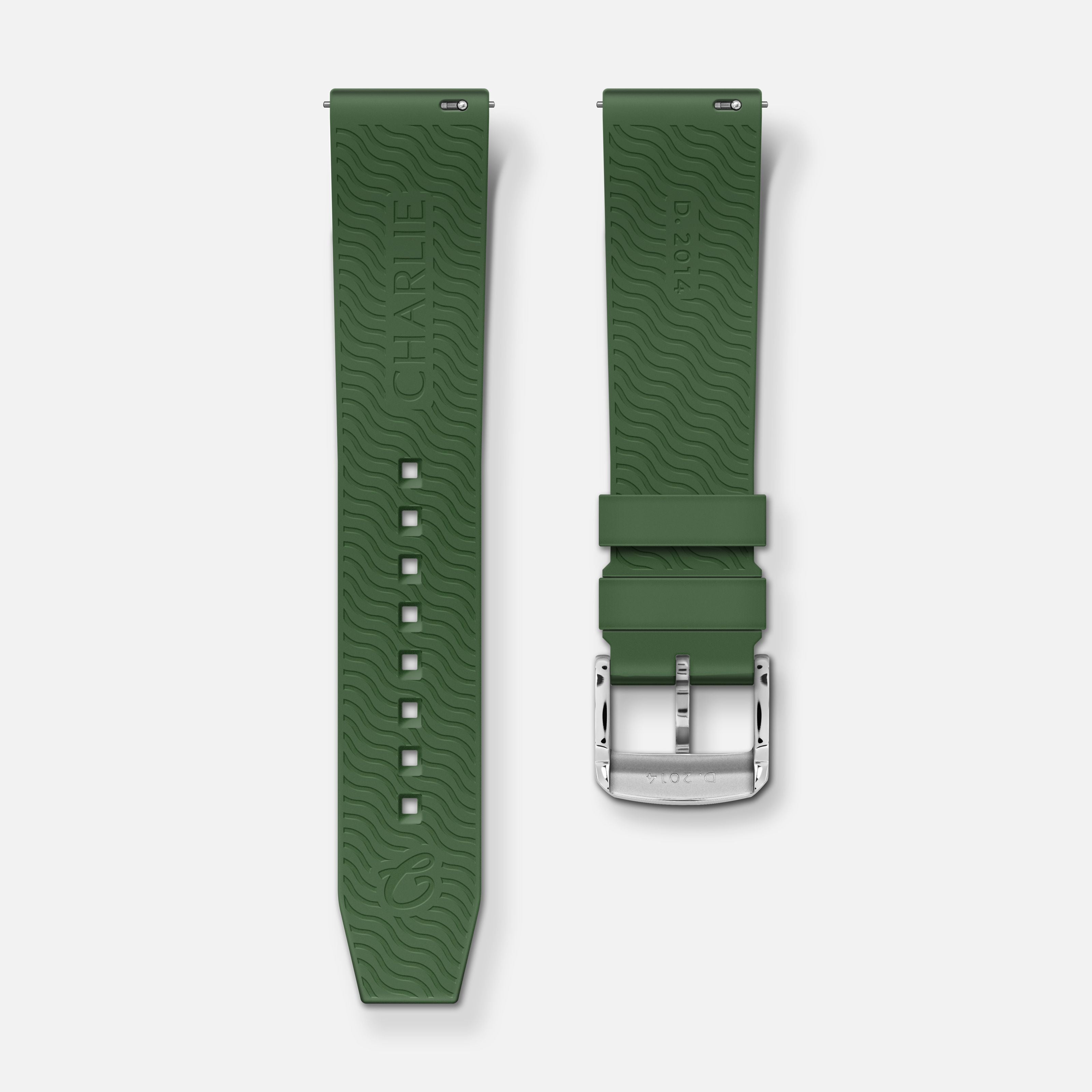 Bracelet caoutchouc vert sauge NBR 20mm