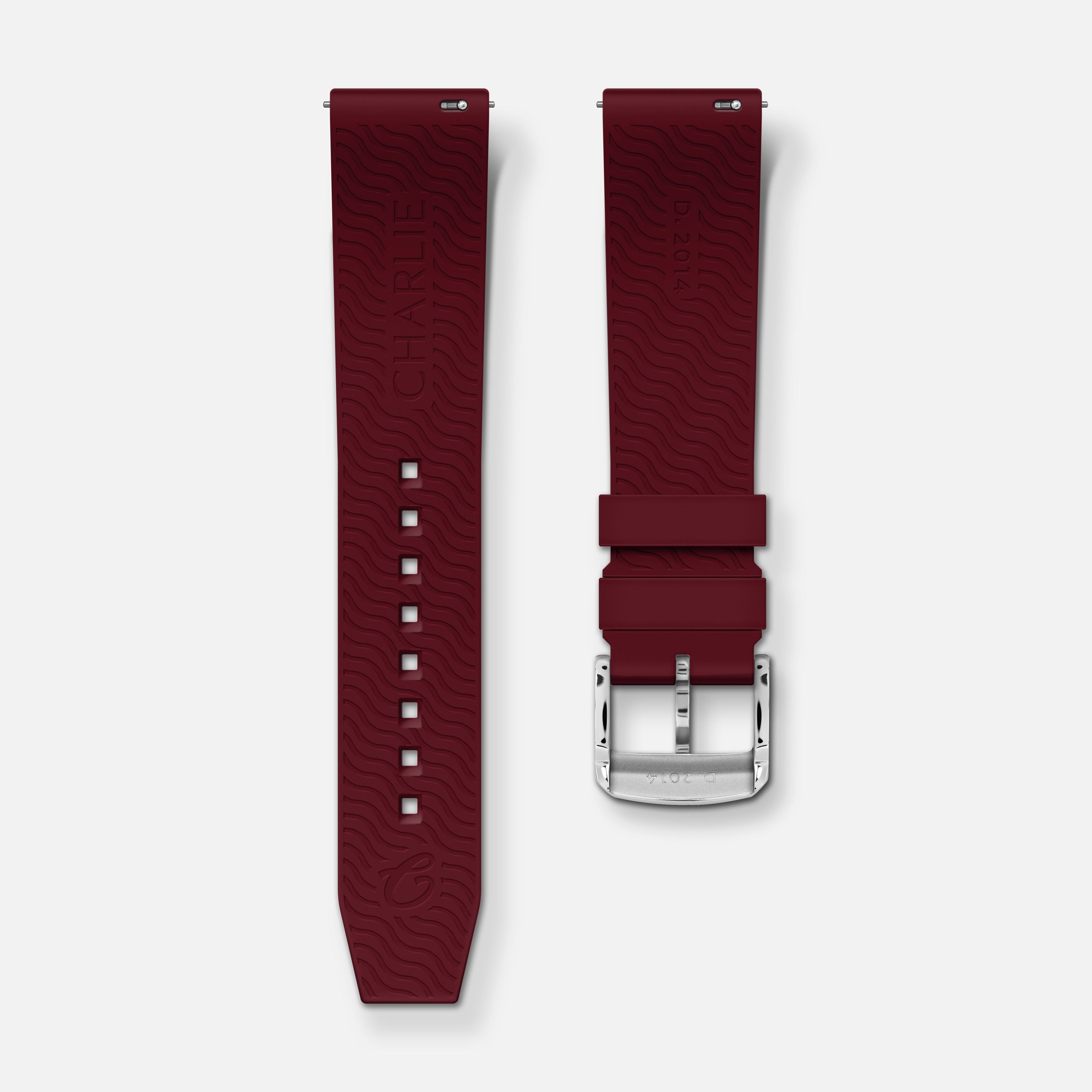 Burgundy rubber strap 20mm