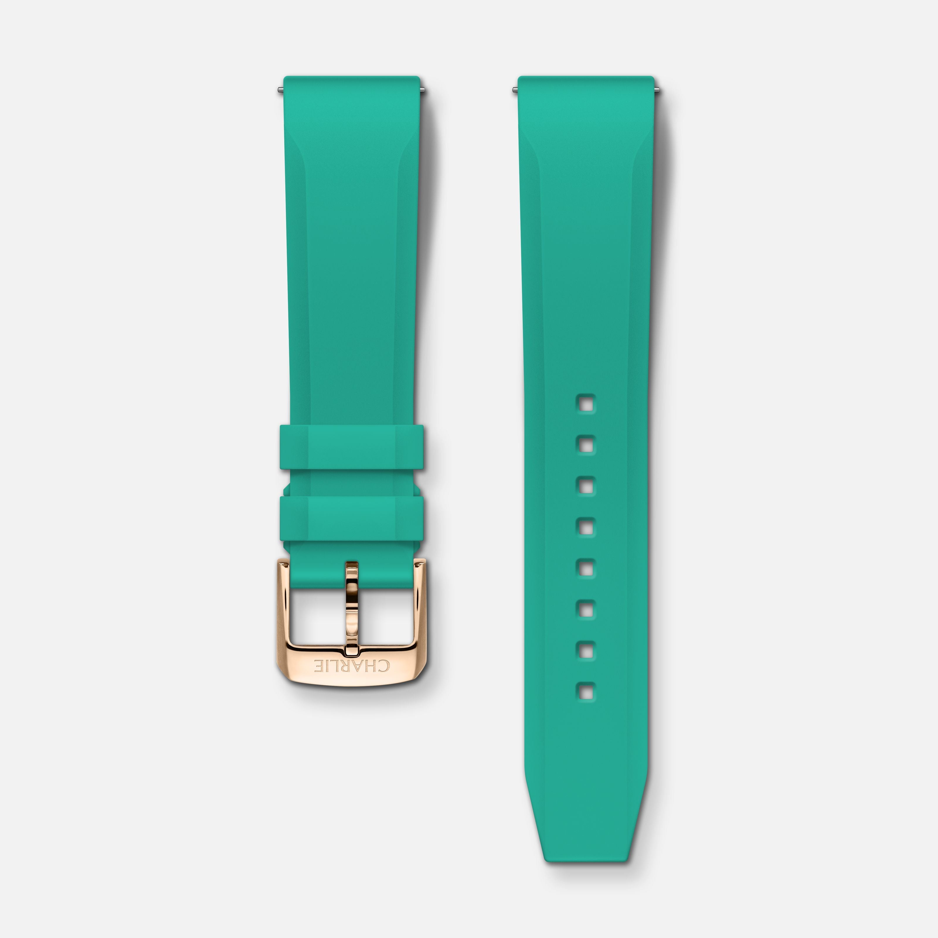 Strap 20mm turquoise NBR rubber | Charlie Paris