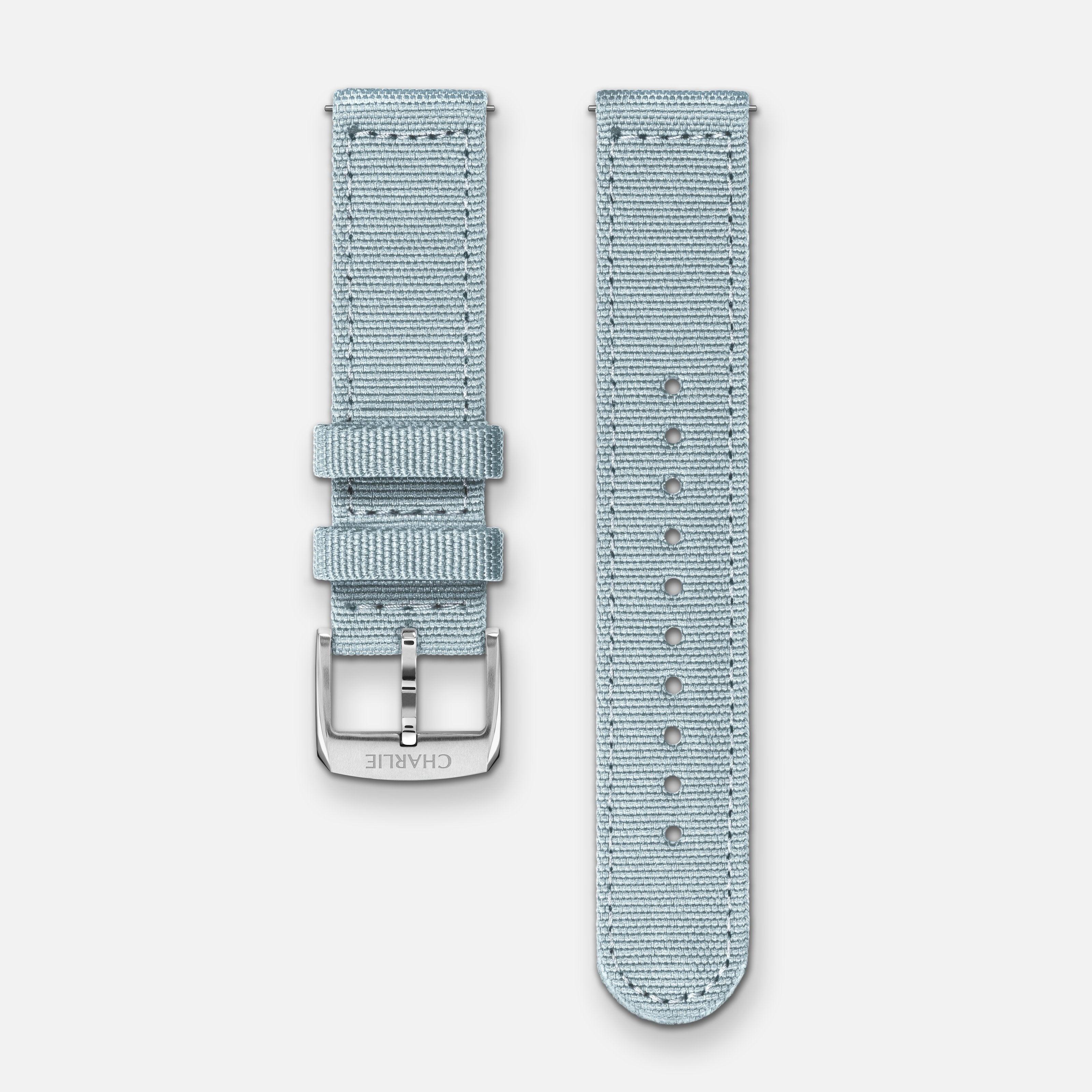 Armband i azurblå nylon, 20 mm