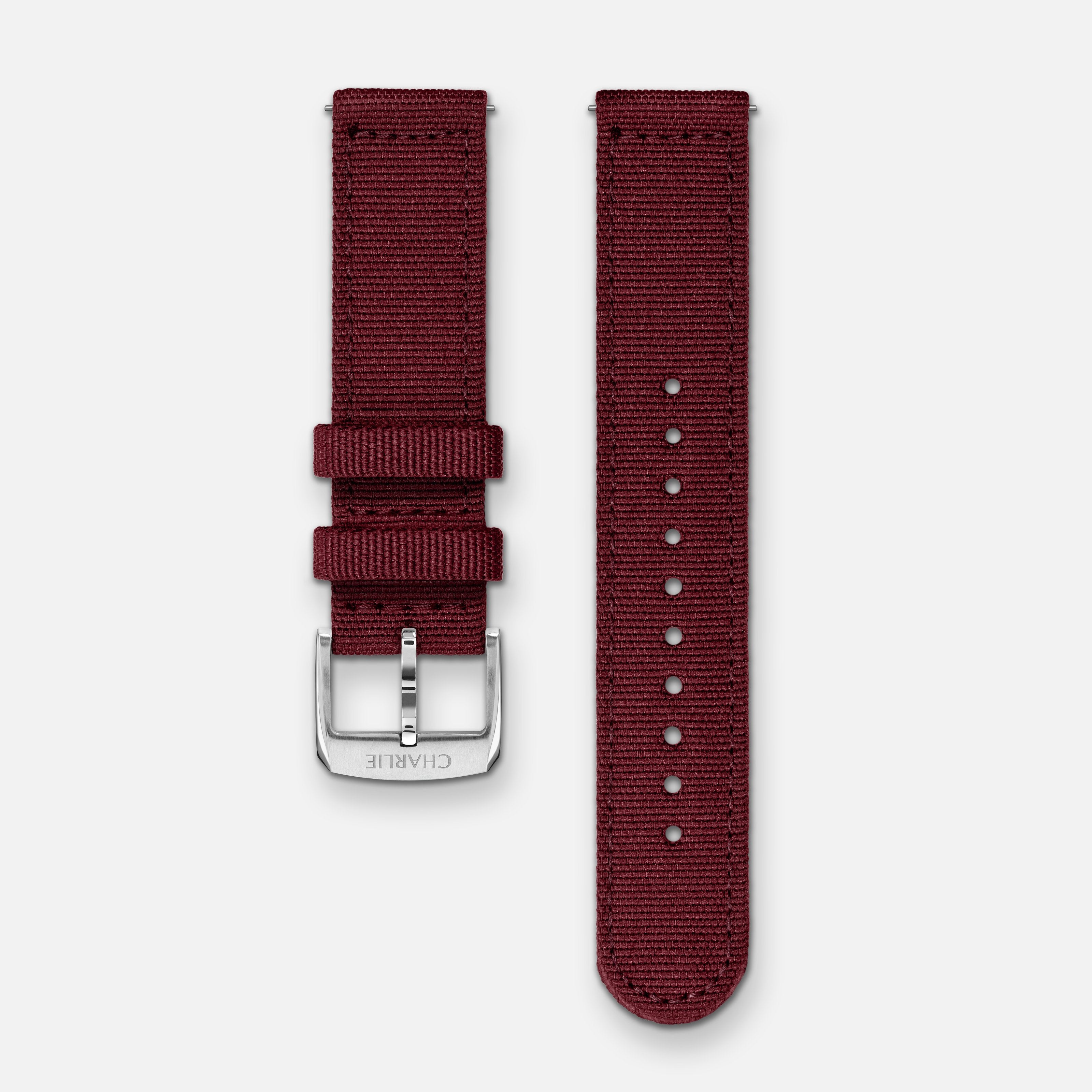Armband i nylon, vinröd, 20 mm