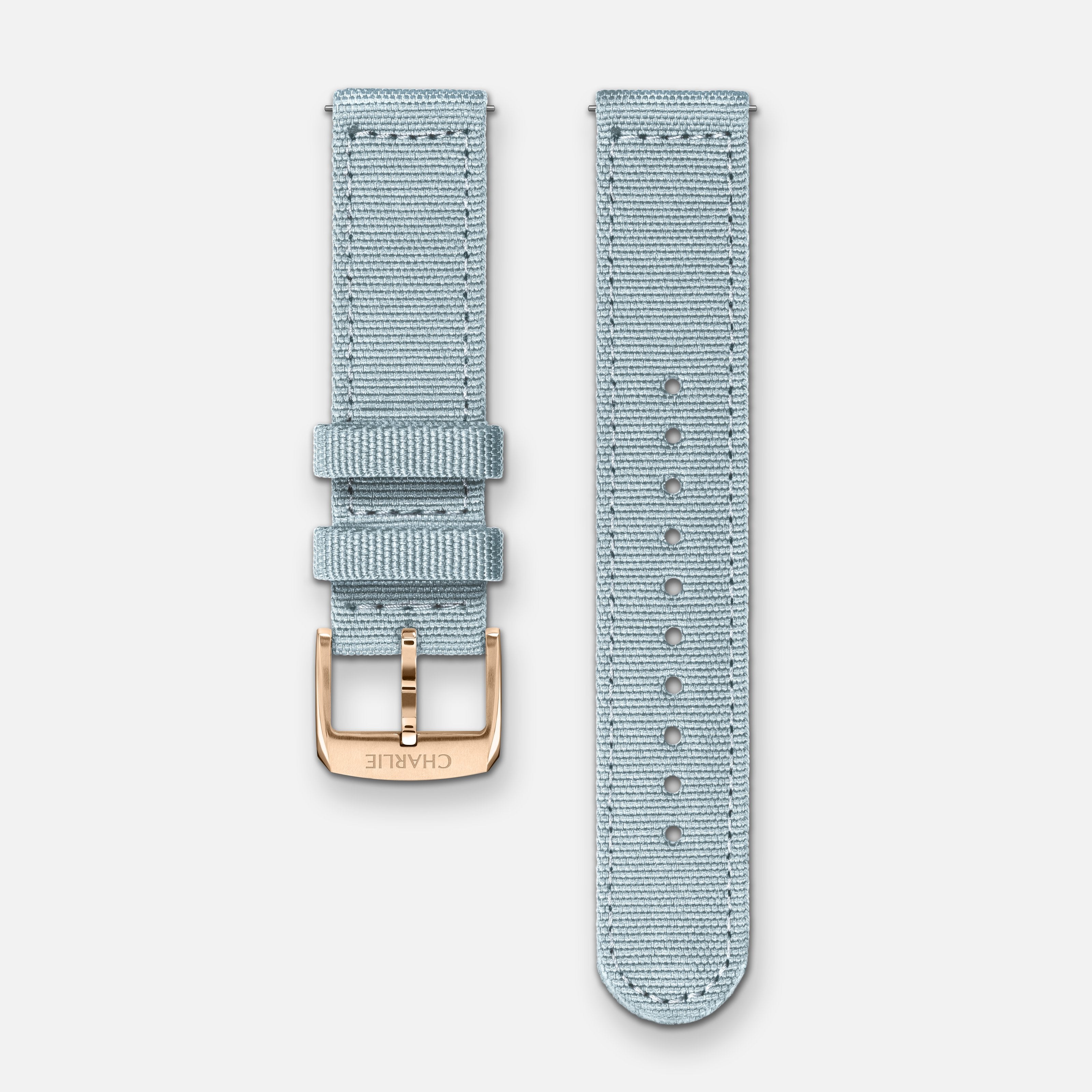 Armband i azurblå nylon, 20 mm