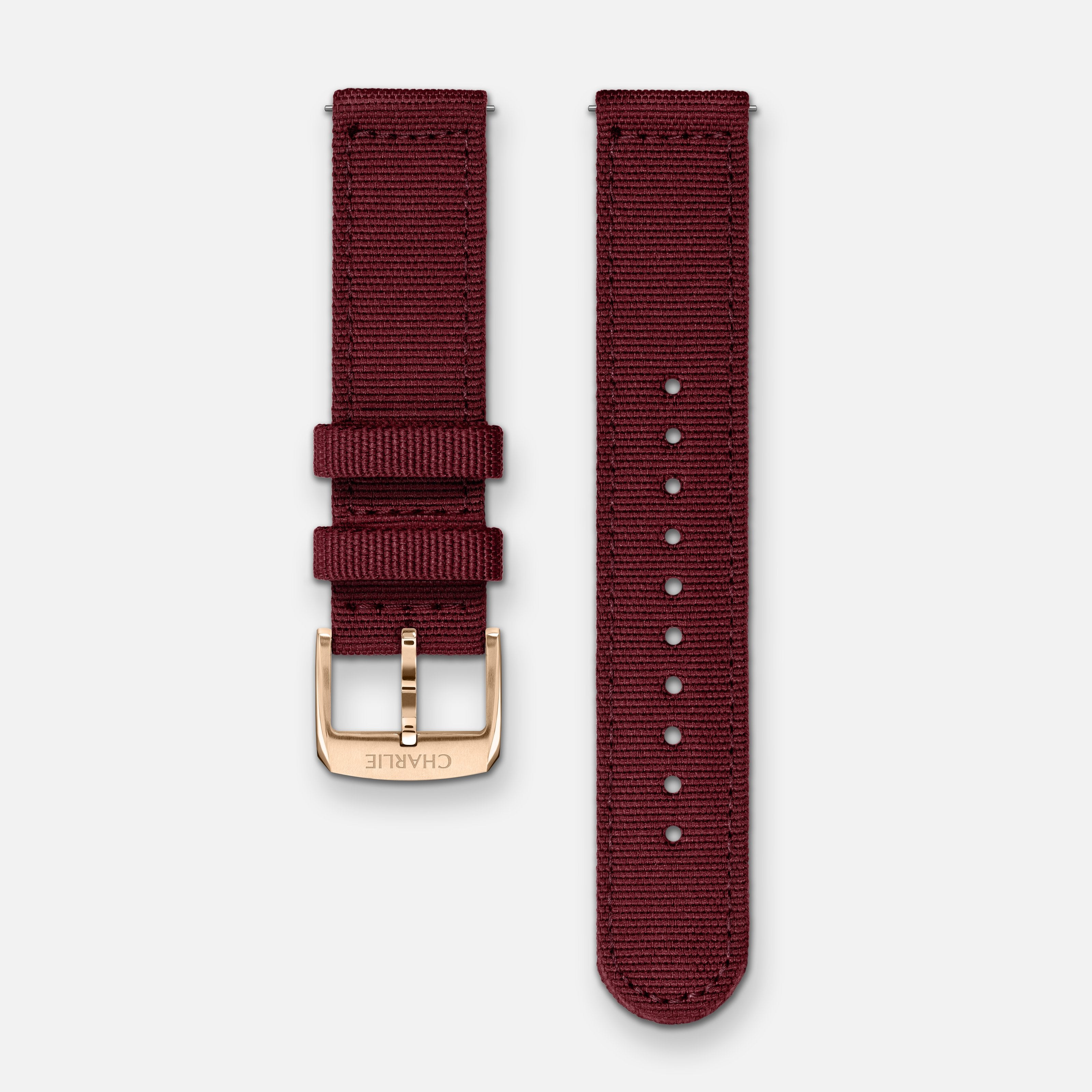 Armband i nylon, vinröd, 20 mm