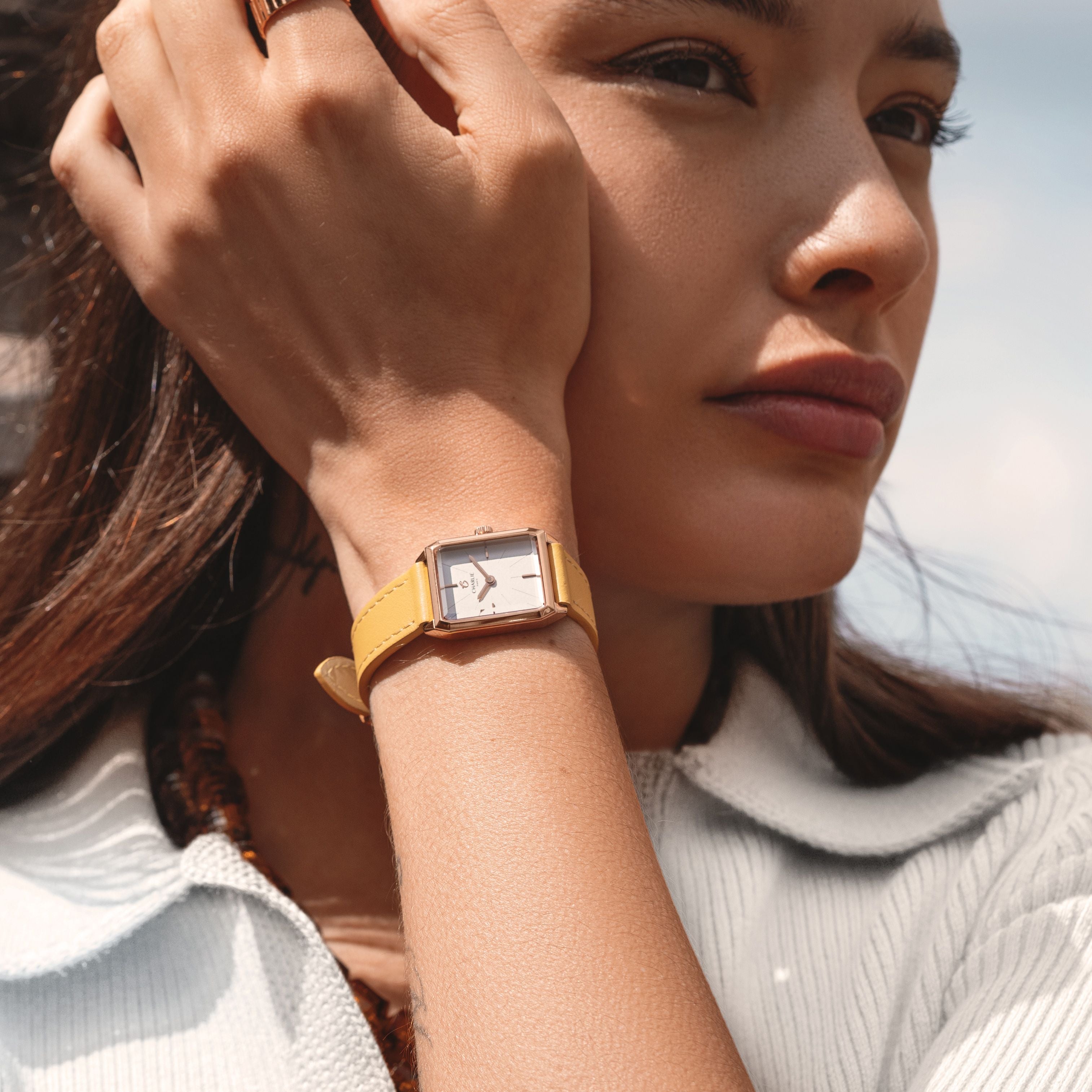Tuscan yellow leather strap 14mm