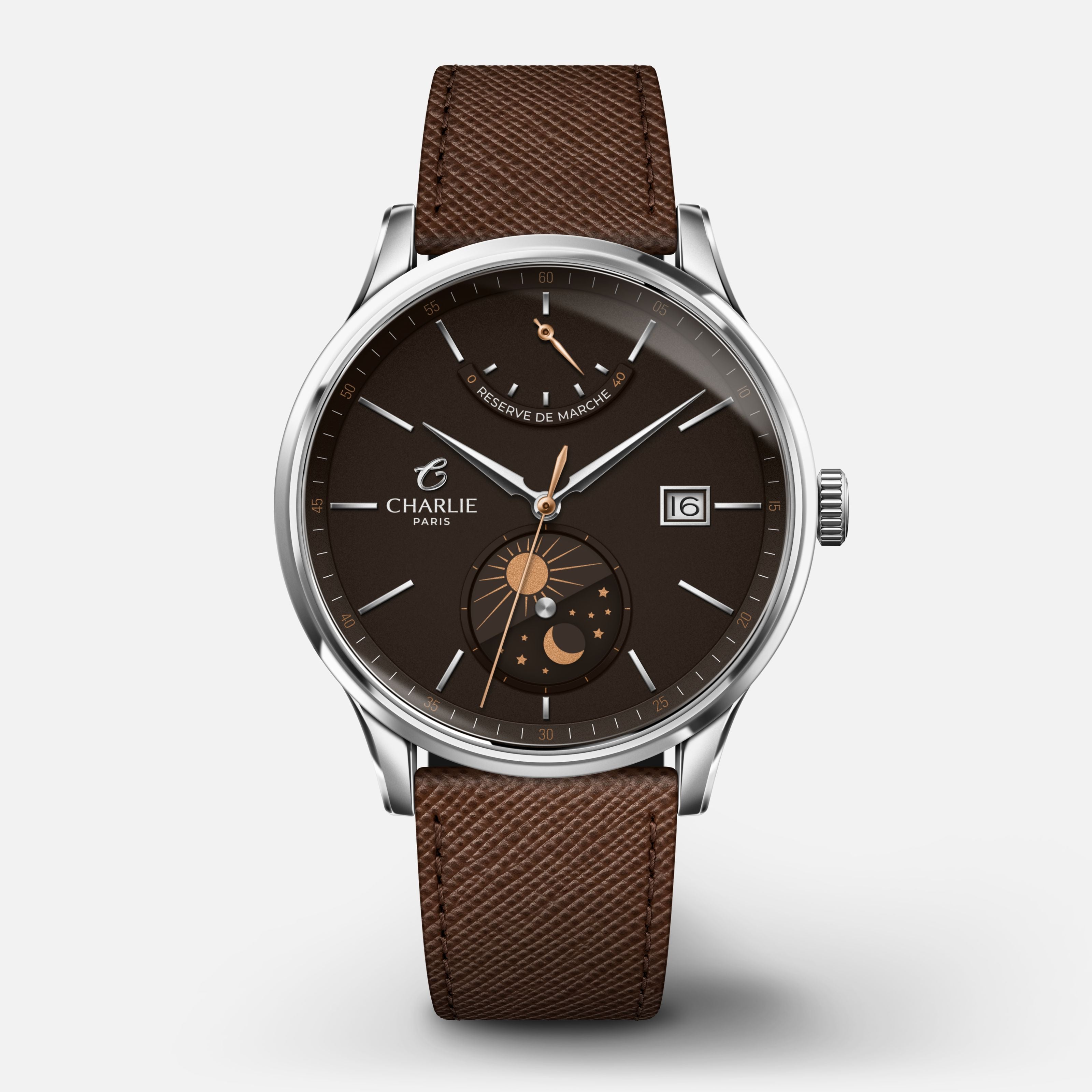 INITIAL - Power Reserve - Day/Night - Brown