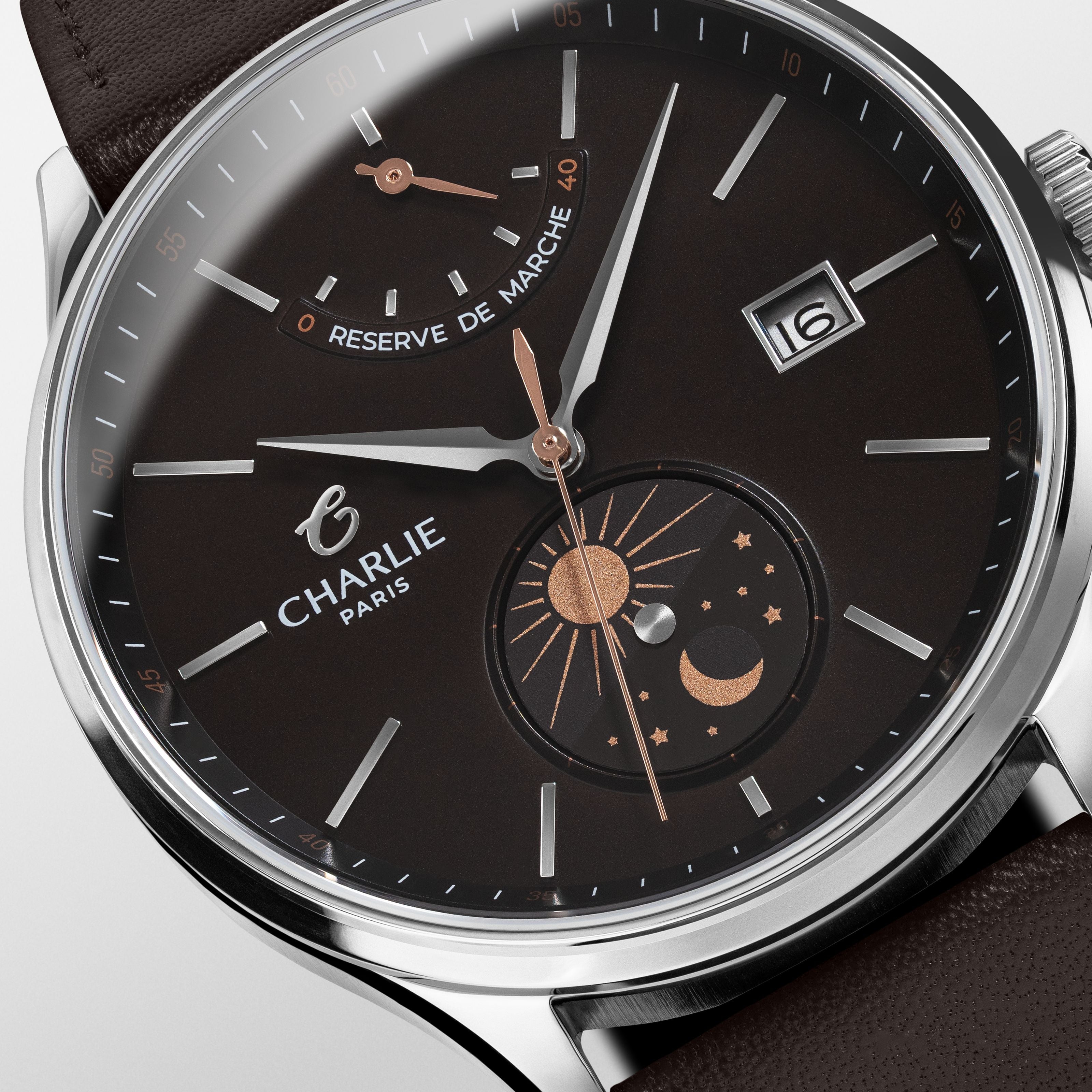 INITIAL - Power Reserve - Day/Night - Brown
