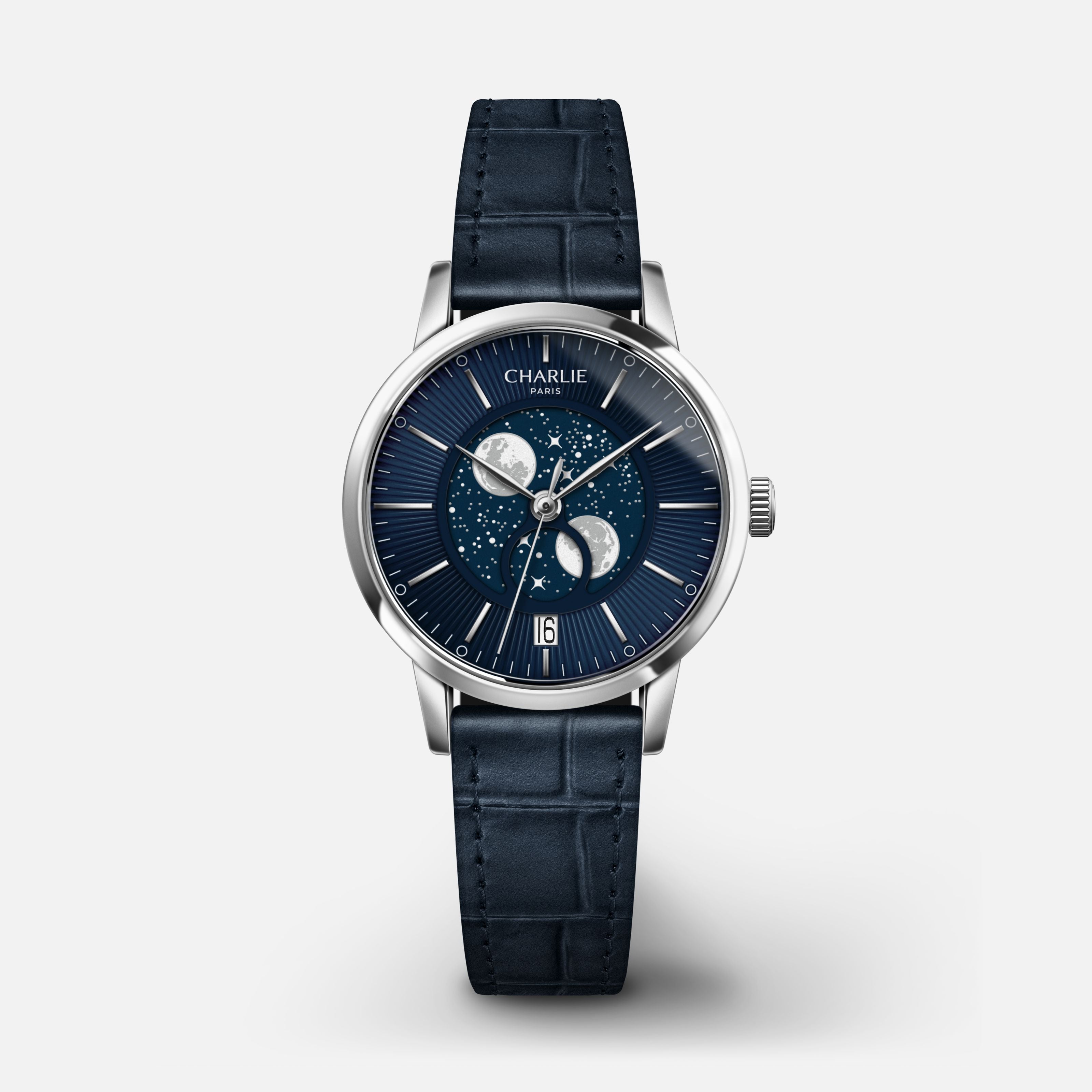 SULLY - Quartz Moon phase - Steel & Blue 