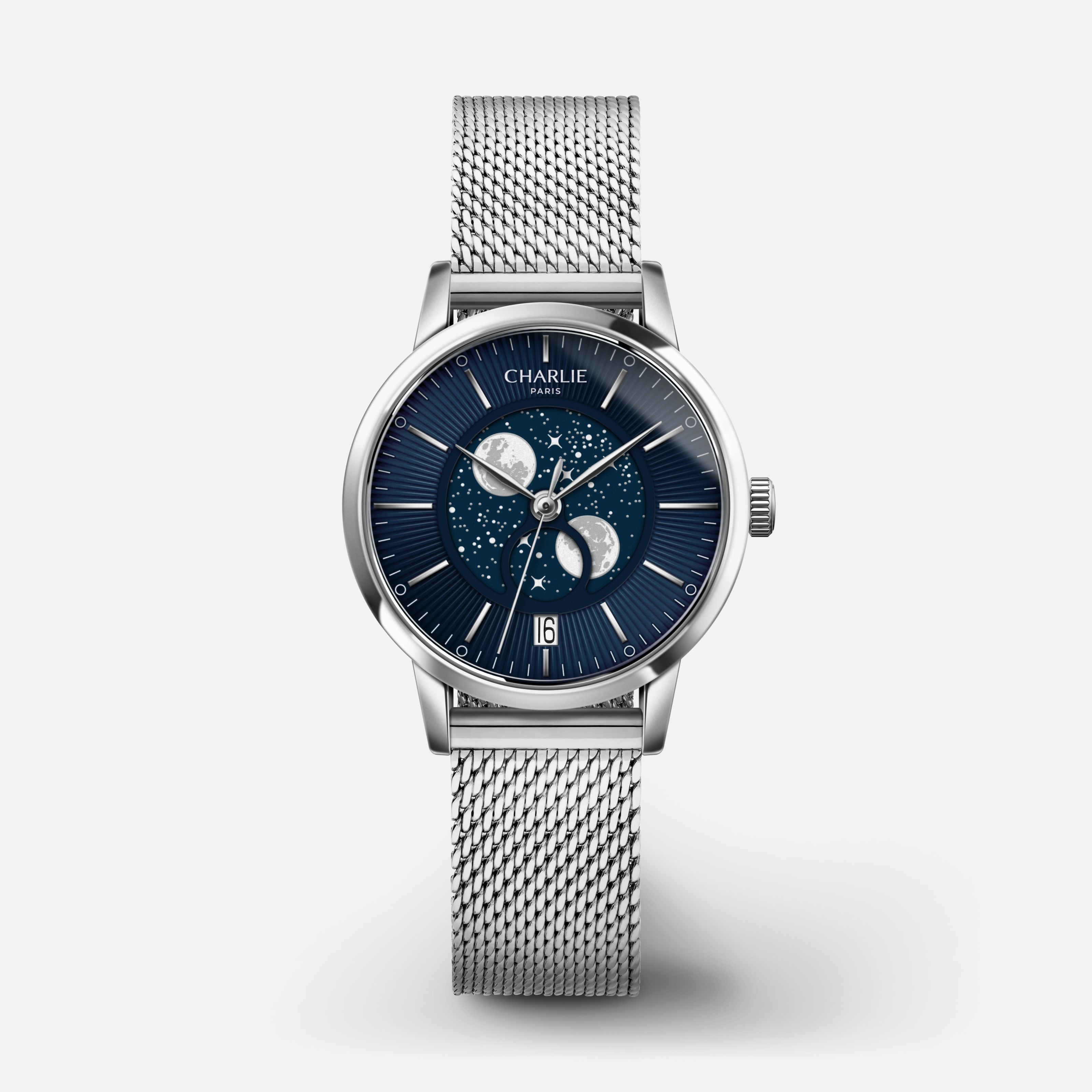 SULLY - Quartz Moon phase - Steel & Blue 