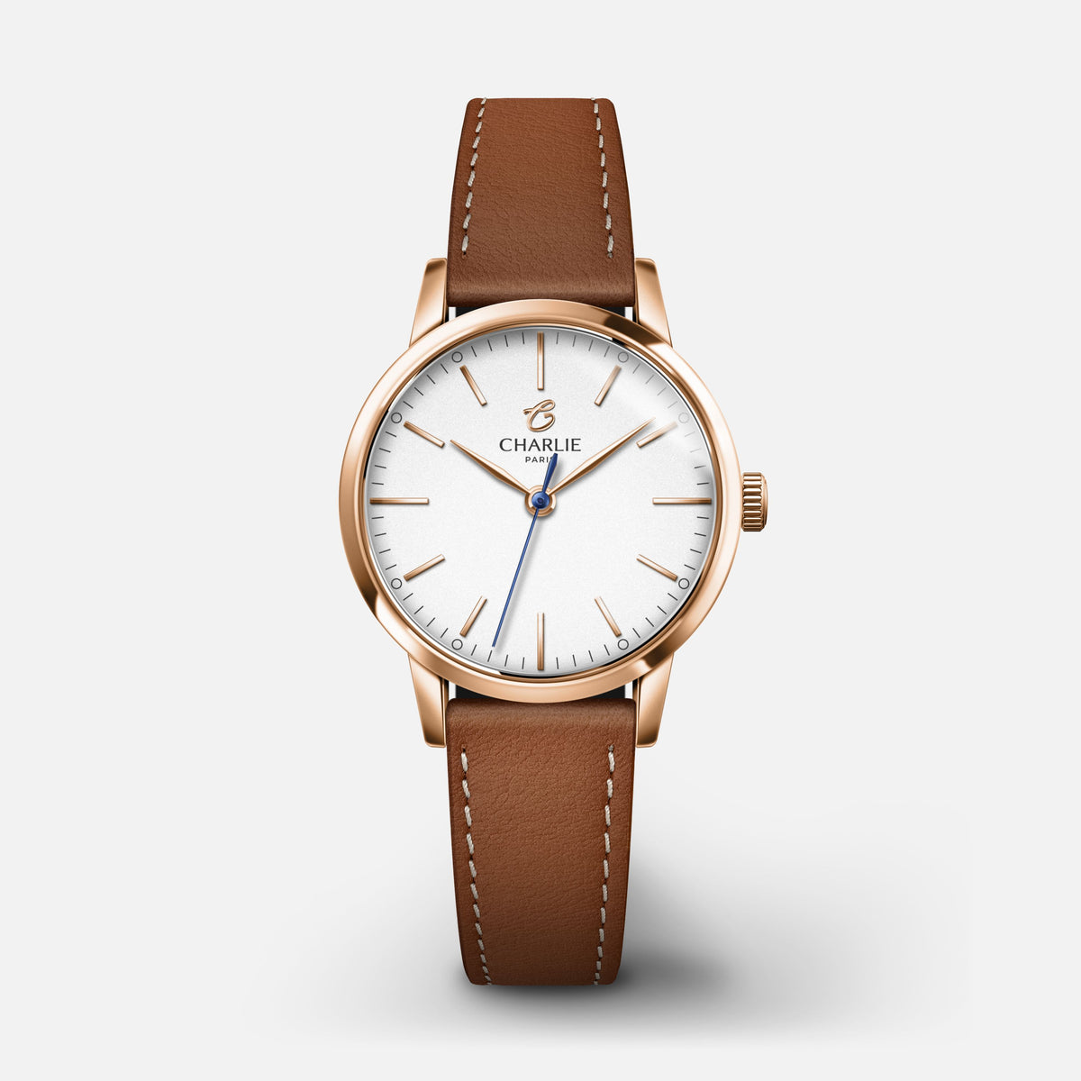 Sully Watch SULLY - Slim round quartz women's watch - Rose gold 30 mm - White dial ...