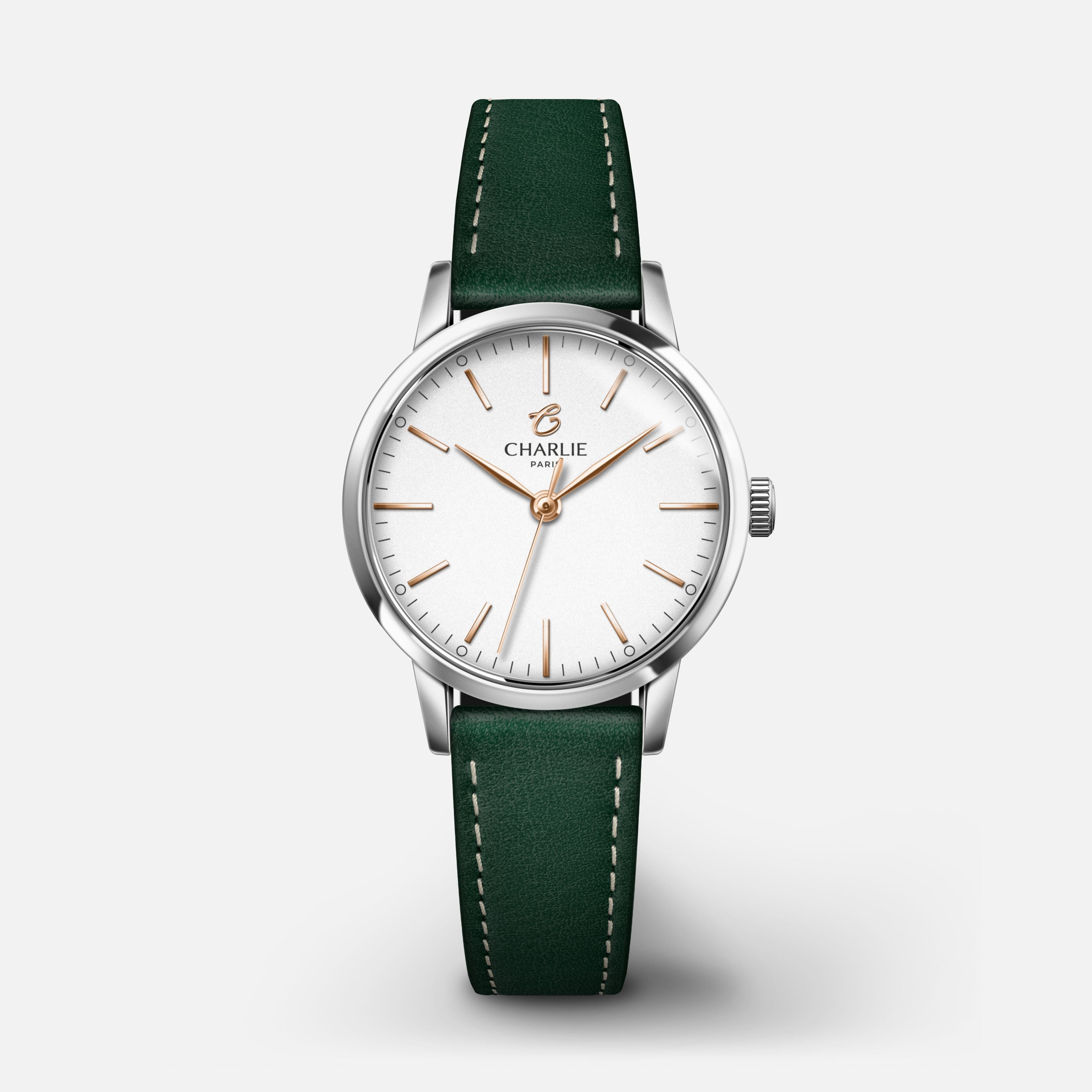 SULLY - Quartz - Acier Montres CHARLIE Cuir vert