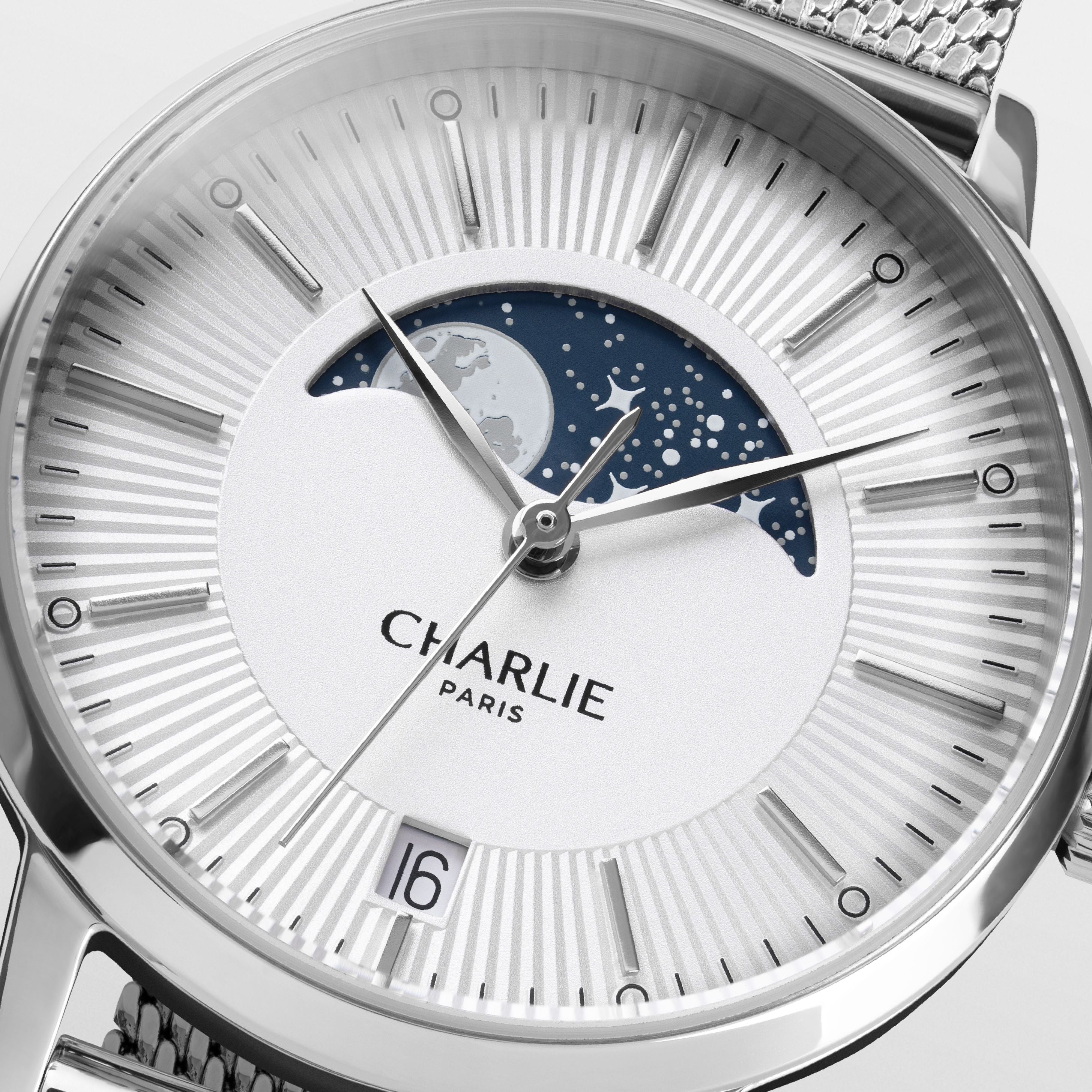 SULLY - Quartz Phase de Lune - Acier Montres CHARLIE