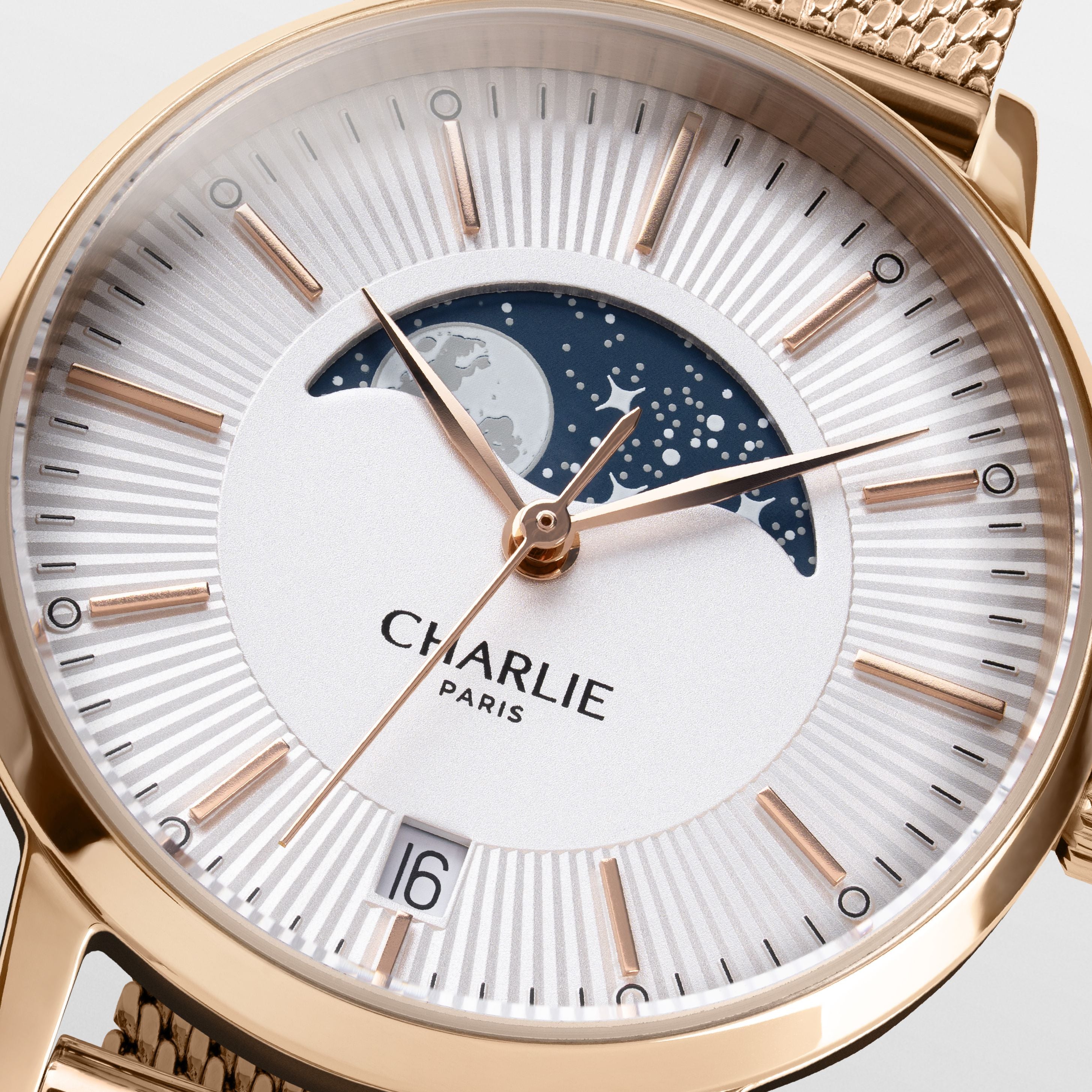 SULLY - Quartz Phase de Lune - Doré rose Montres CHARLIE