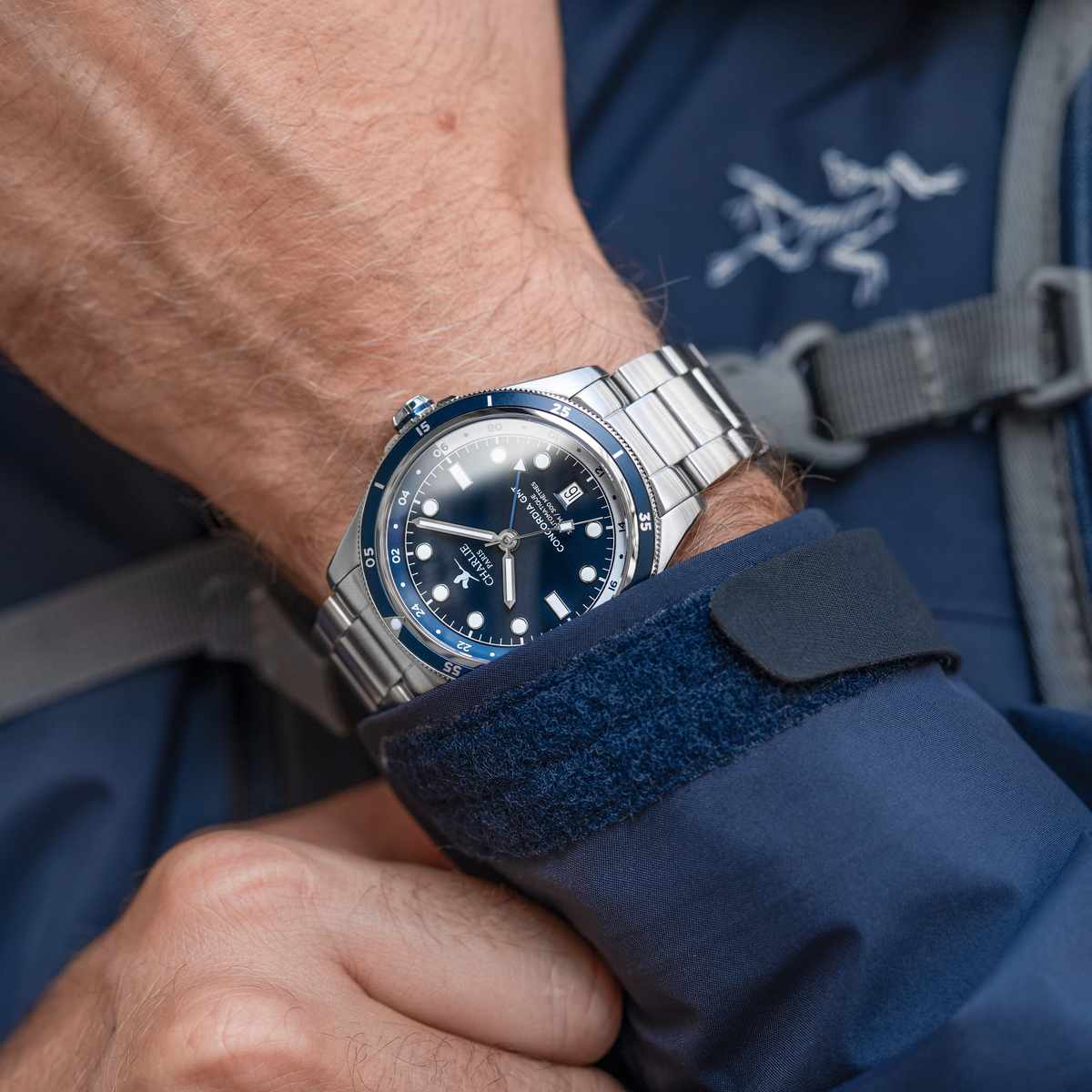CONCORDIA - Automatique GMT - Bleu - Bracelet acier