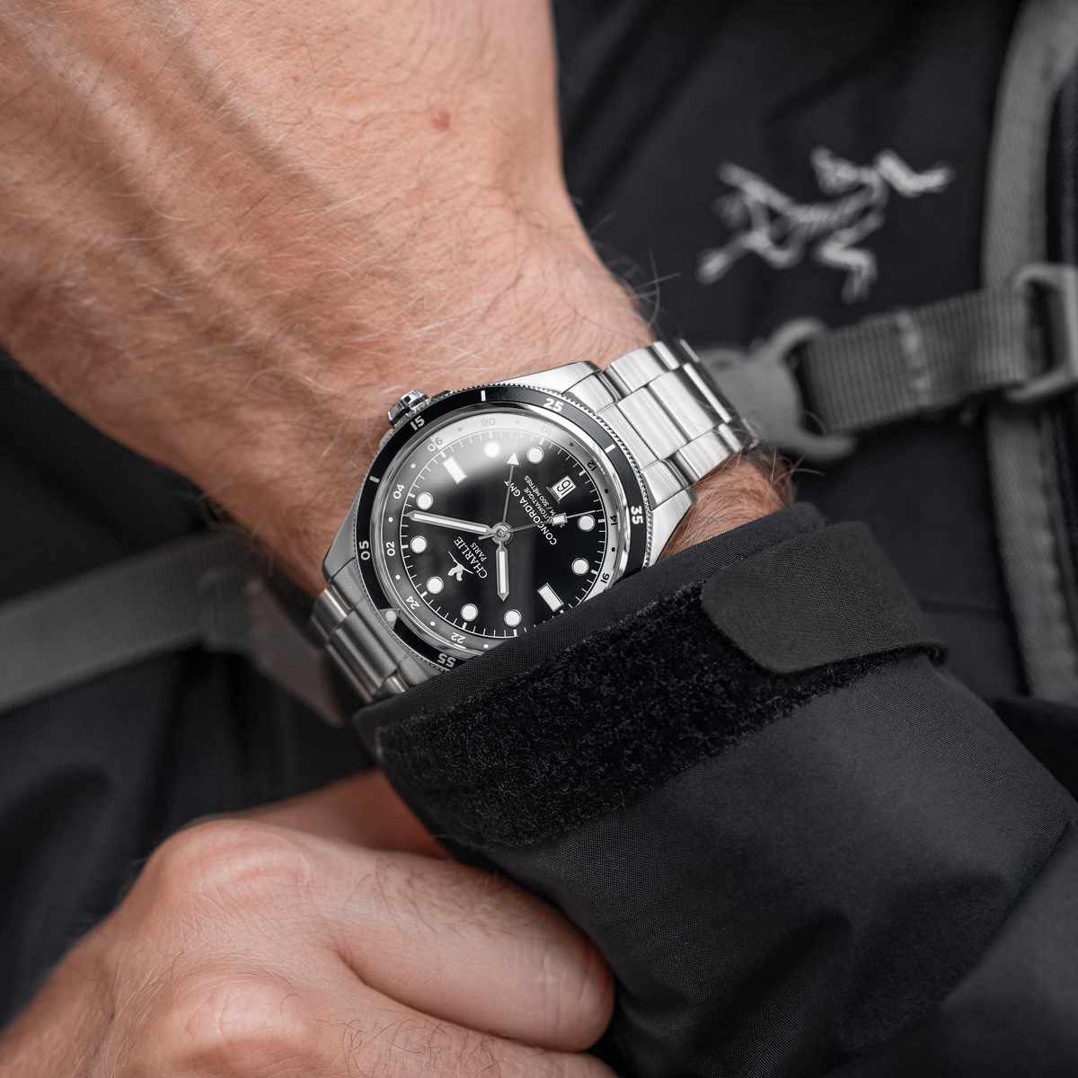 CONCORDIA - Automatic GMT - Black - Steel bracelet
