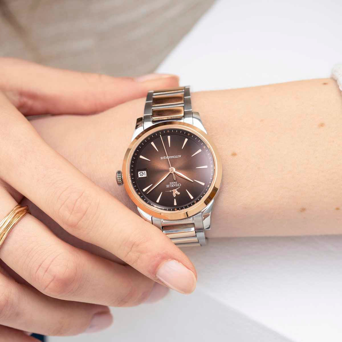 Aurore - Automatic Date - Gold & Brown