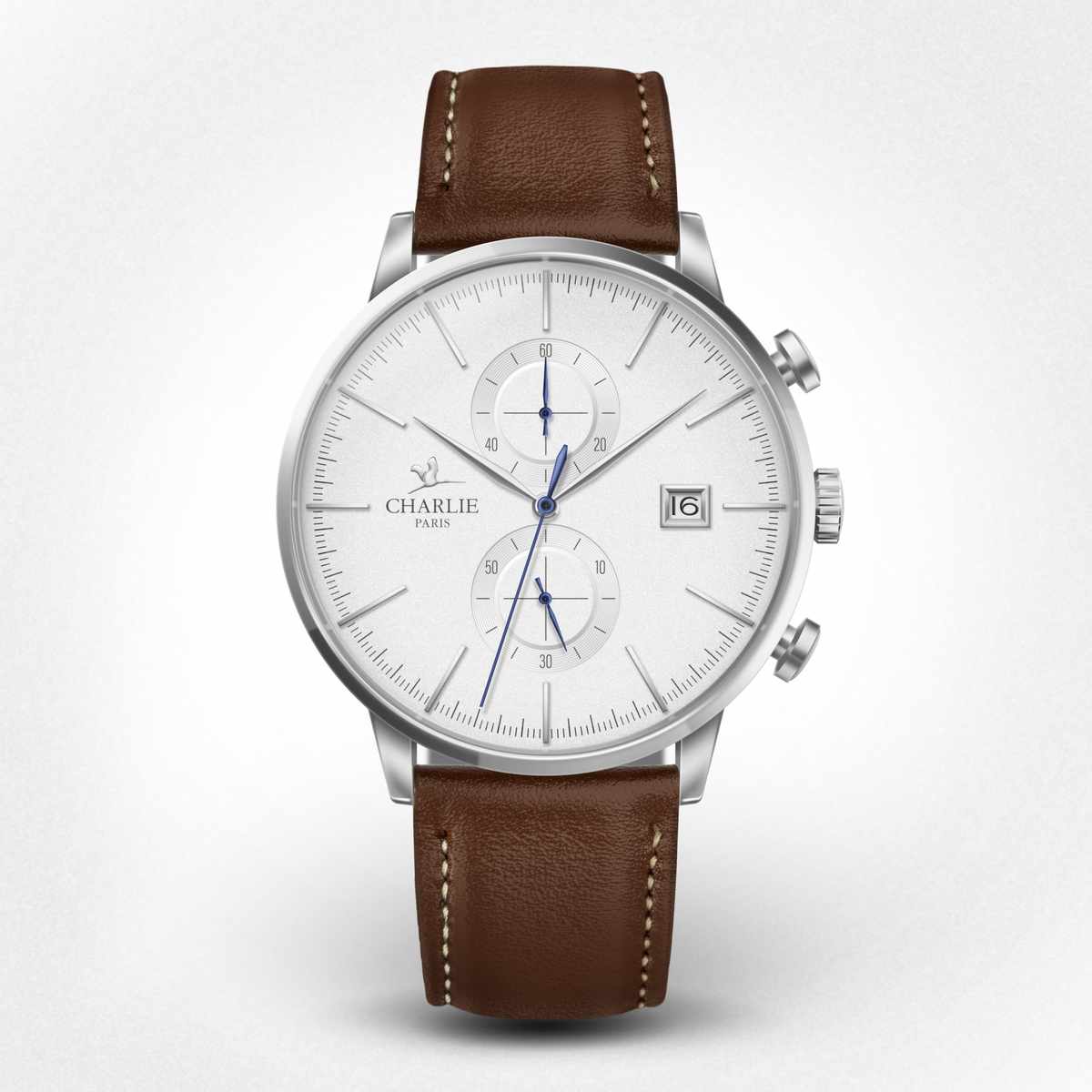 Montre Homme chronographe Made in France Horizon Chronographe Blanc