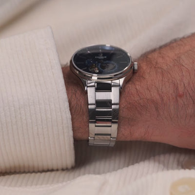 INITIAL - Automatique Cœur Ouvert - Bleu Montres CHARLIE